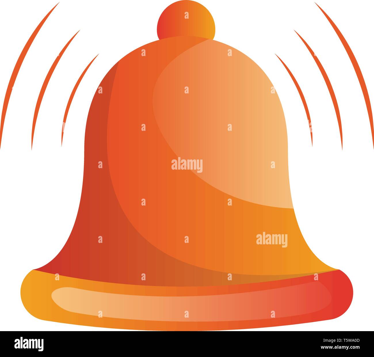 Orange läutenden Glocke Vector Illustration auf weißem Hintergrund Stock Vektor