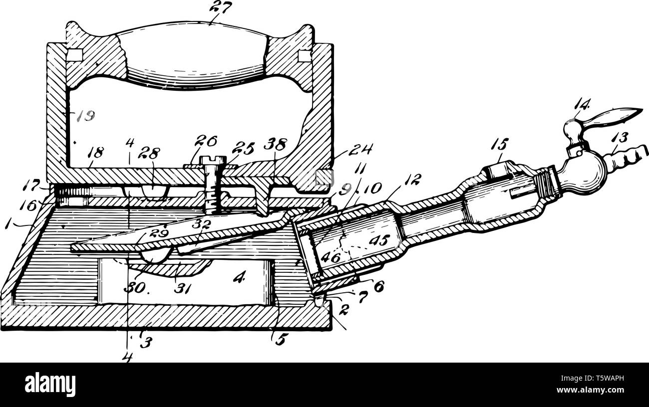 Traurig ist Eisen in der Hand gerät Falten in der Kleidung mit Hitze vintage Strichzeichnung oder Gravur Abbildung zu entfernen. Stock Vektor