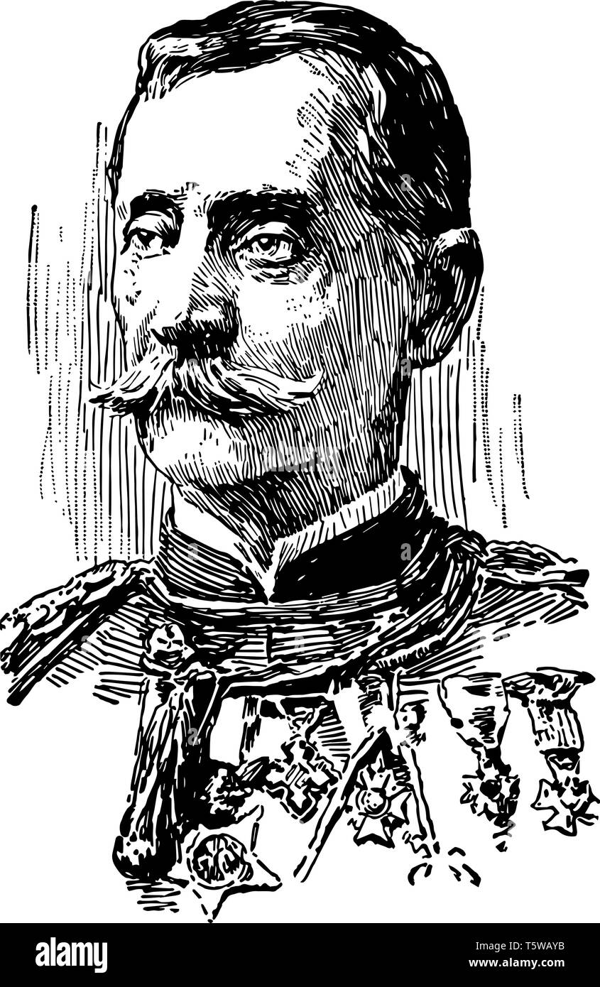 Guy Vernon Henry 1839 bis 1899 war er Offizier und Ehrenmedaille Empfänger und Gouverneur von Puerto Rico vintage Strichzeichnung oder Gravur il Stock Vektor