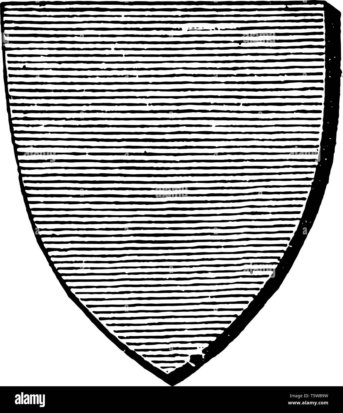 Azure Schild wird durch die horizontale Linien vintage Strichzeichnung oder Gravur Abbildung dargestellt. Stock Vektor