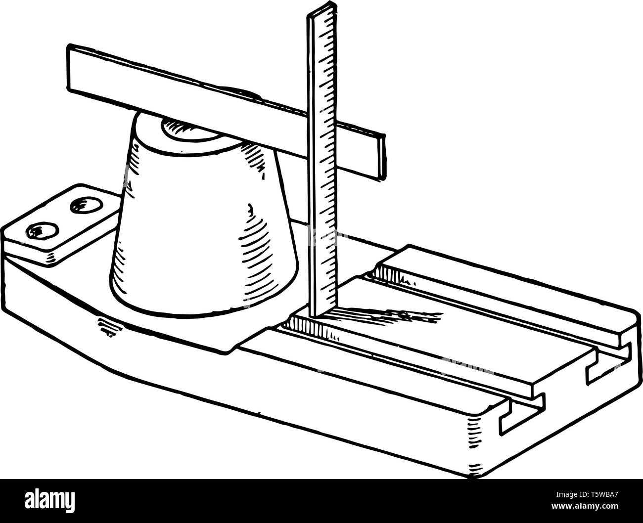 Messung der Gussteile mit gerader Kante ist die Abmessungen des Gehäuses und die kritischen Dimensionen, die möglich ist und besonders Drift messen, Stock Vektor