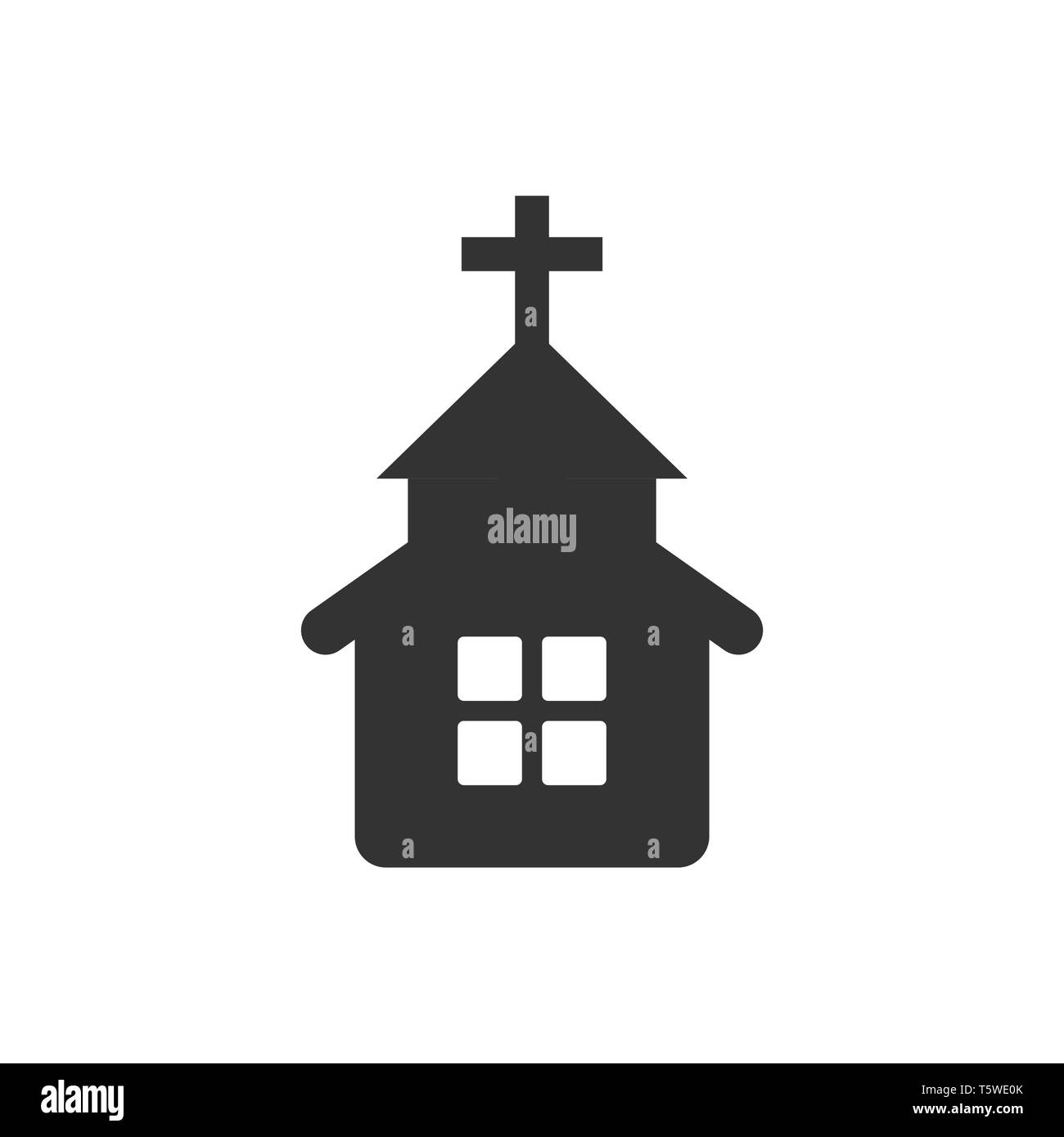 Kirche Symbol im flachen Stil. Kapelle Vector Illustration auf weißem Hintergrund isoliert. Religiöse Gebäude Geschäftskonzept. Stock Vektor