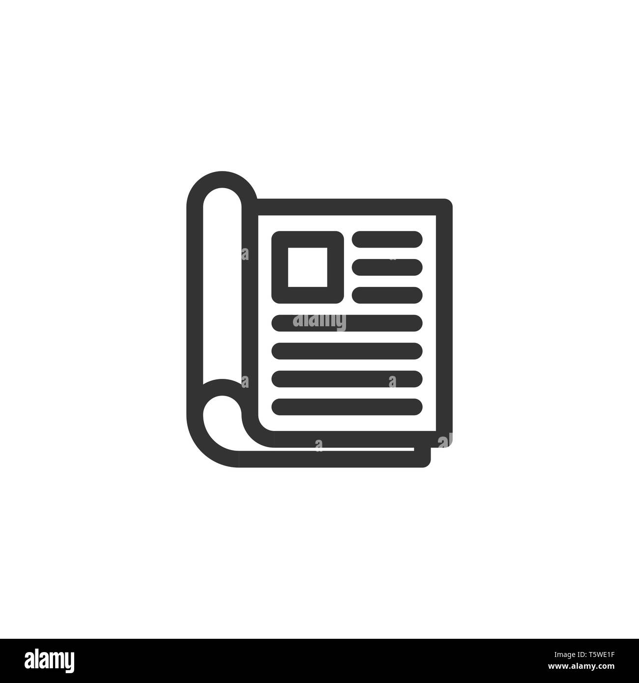 Zeitschrift Seite Symbol im flachen Stil. News Vector Illustration auf weißem Hintergrund isoliert. Broschüre Business Konzept. Stock Vektor