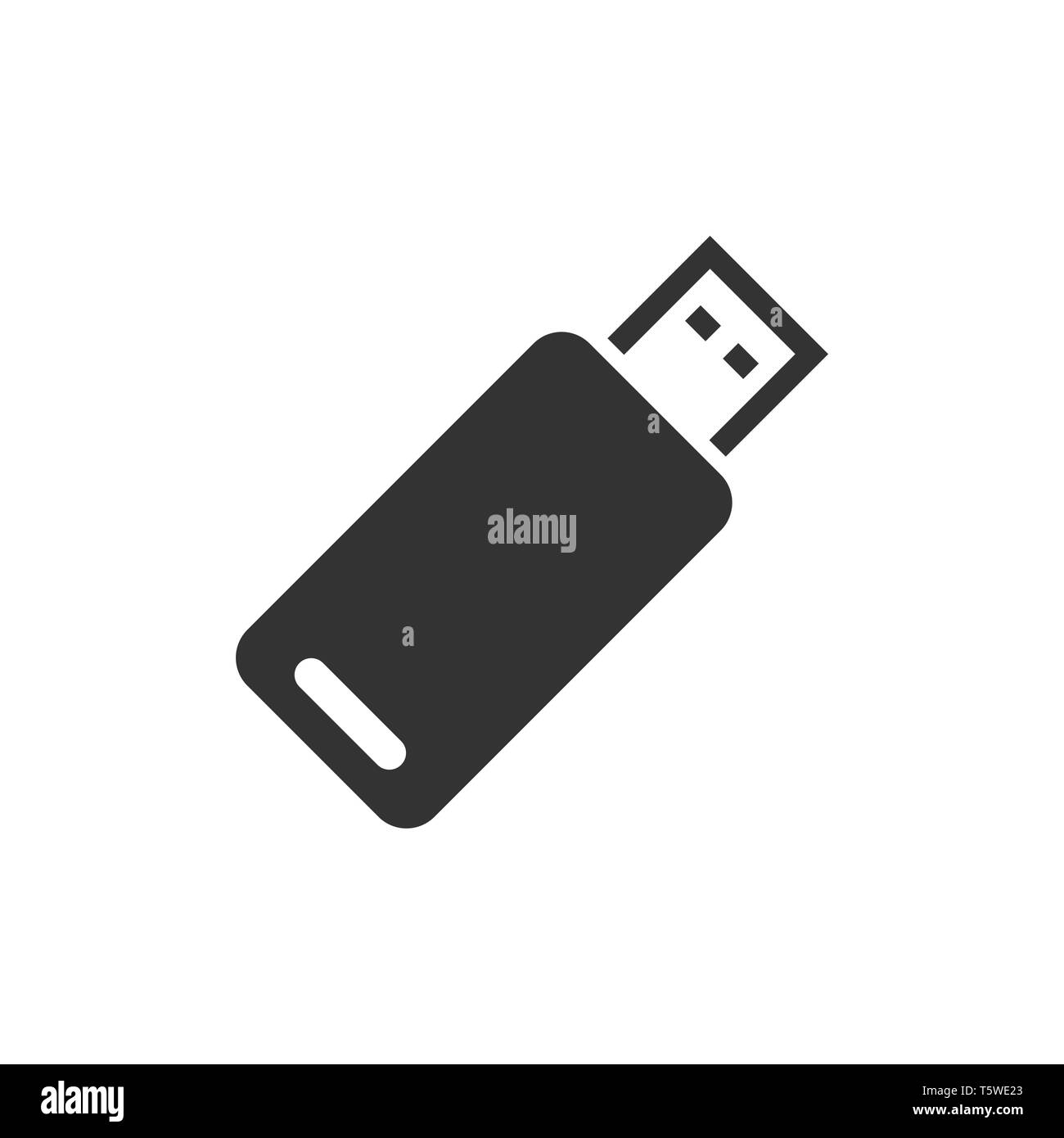 Usb-Symbol im flachen Stil. Flash Disk Vector Illustration auf weißem Hintergrund isoliert. Digital Memory Business Konzept. Stock Vektor