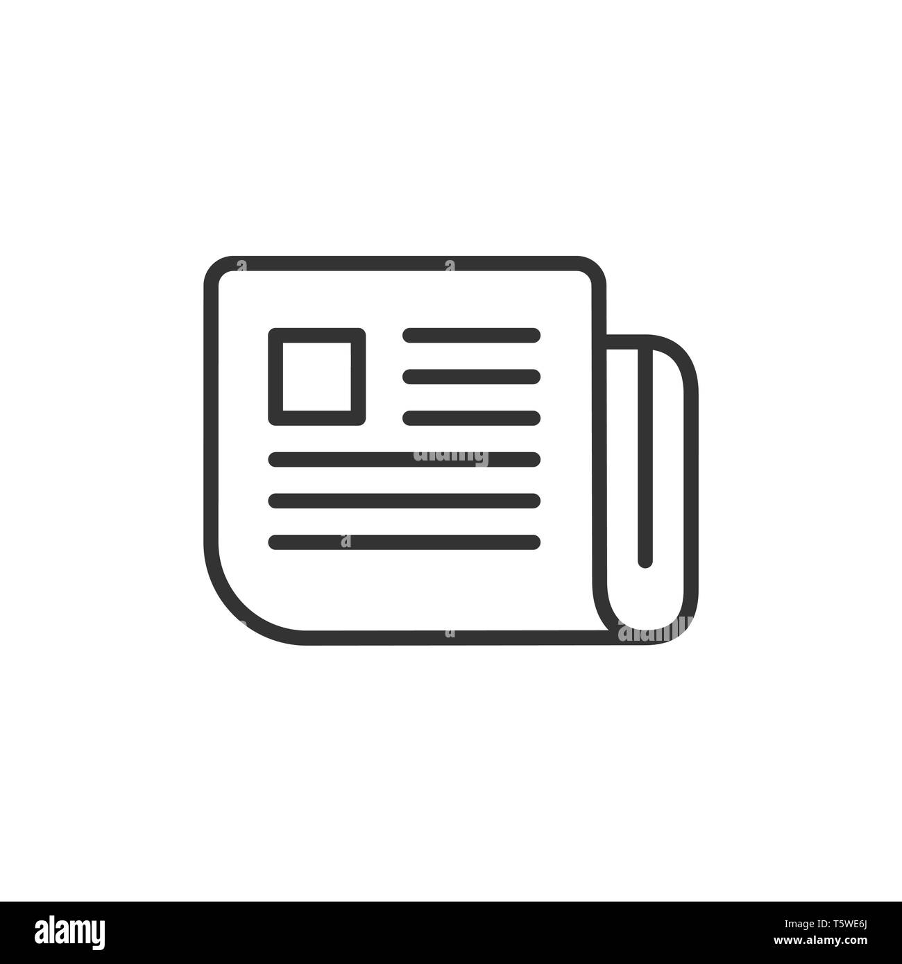 Zeitschrift Seite Symbol im flachen Stil. News Vector Illustration auf weißem Hintergrund isoliert. Broschüre Business Konzept. Stock Vektor