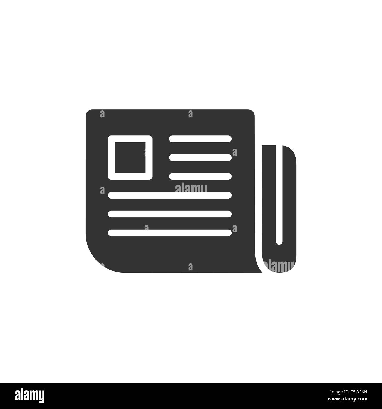 Zeitschrift Seite Symbol im flachen Stil. News Vector Illustration auf weißem Hintergrund isoliert. Broschüre Business Konzept. Stock Vektor