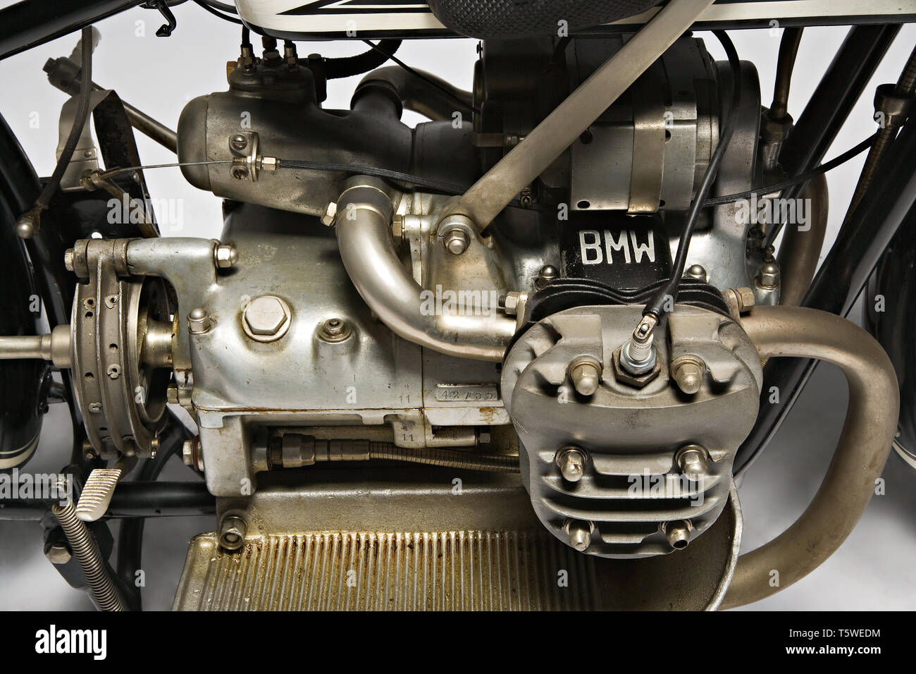 Moto d'epoca BMW R 42. Motore. Marca: Bayerische Motoren Werke modello: R42 nazione: Germania - Monaco Anno: 1927 condizioni: wäs Stockfoto