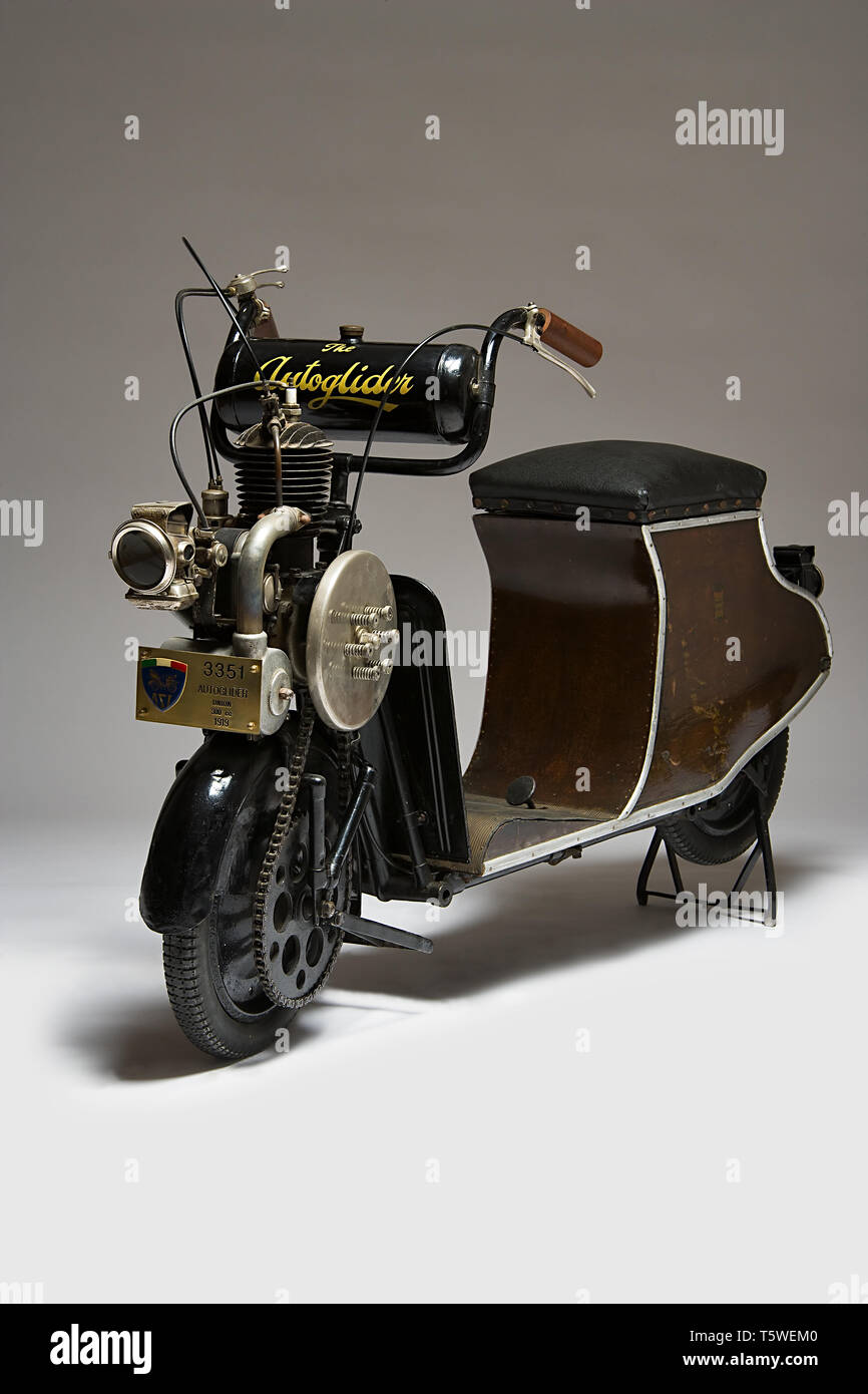 Moto d'epoca Autoglider. Scooter. Marca: Townsend Ingenieurbüro modello: Autoglider nazione: Regno Unito - Birmingham Anno: 1919 Stockfoto