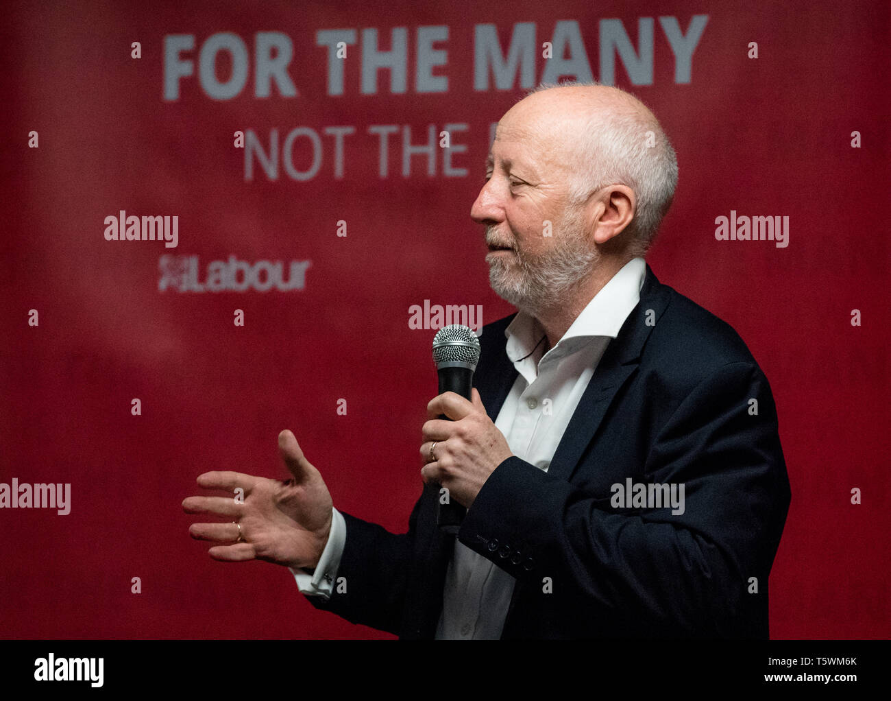 Andy McDonald M.P. Schatten Verkehrsminister in einer Rede auf der Labour Party Rally in Nottinghamshire, England, Großbritannien Stockfoto