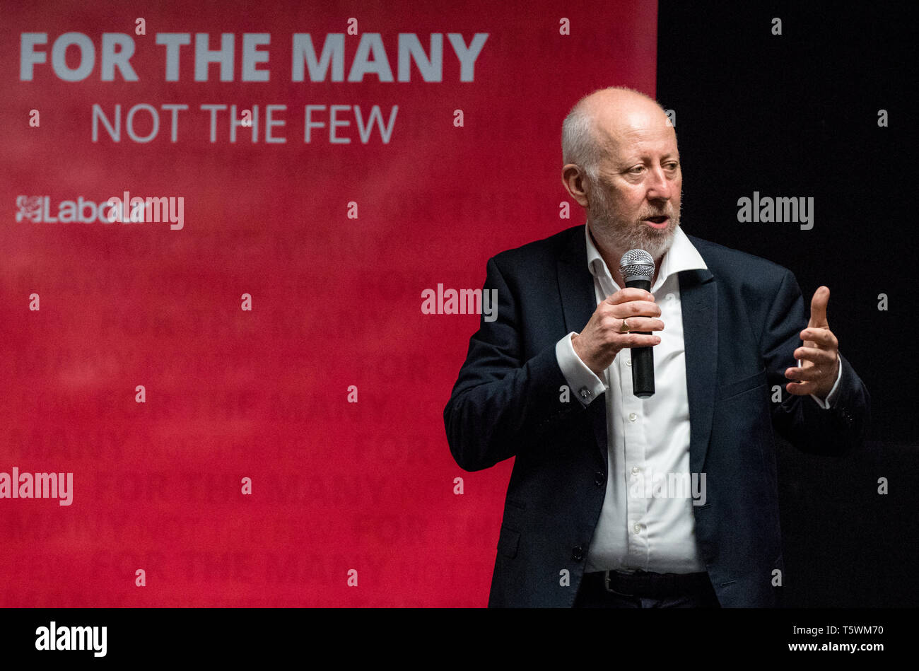 Andy McDonald M.P. Schatten Verkehrsminister in einer Rede auf der Labour Party Rally in Nottinghamshire, England, Großbritannien Stockfoto