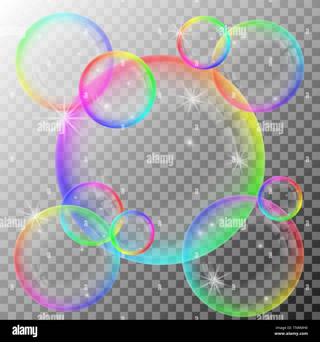 Bunte Seifenblasen Vektor Grafik Mit Transparentem Hintergrund Stock Vektorgrafik Alamy