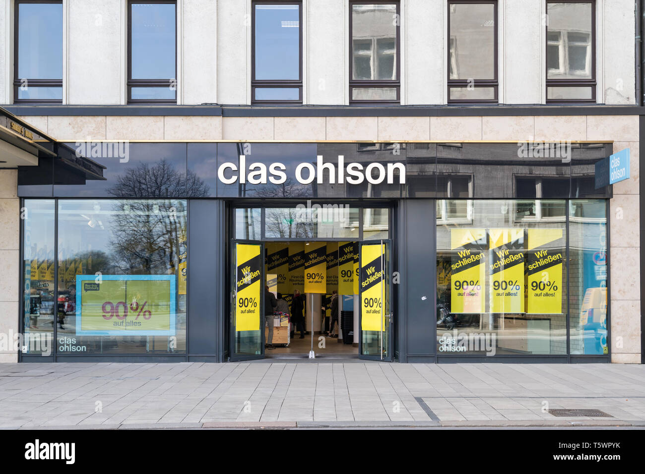 Clas Ohlson Niederlassung in Hamburg, Deutschland im Ausverkauf Stockfoto