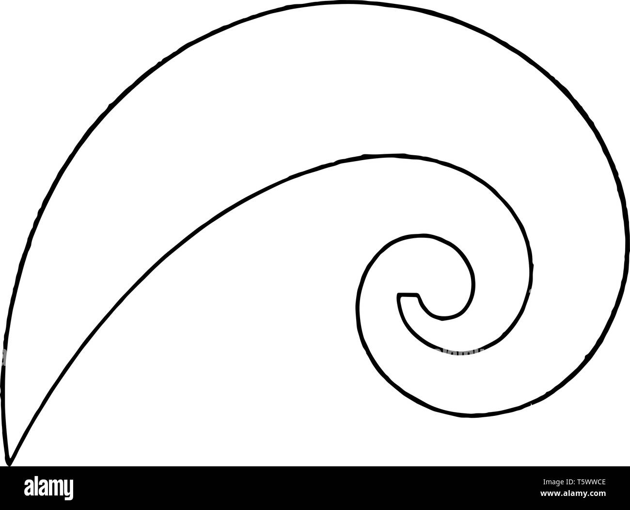 Logarithmische Spirale Französische Kurven ist etwa eng gestaltet eine zykloide wird verwendet, um kurze elliptischen Kurven durch Radius mit Punkten vin zu zeichnen Stock Vektor