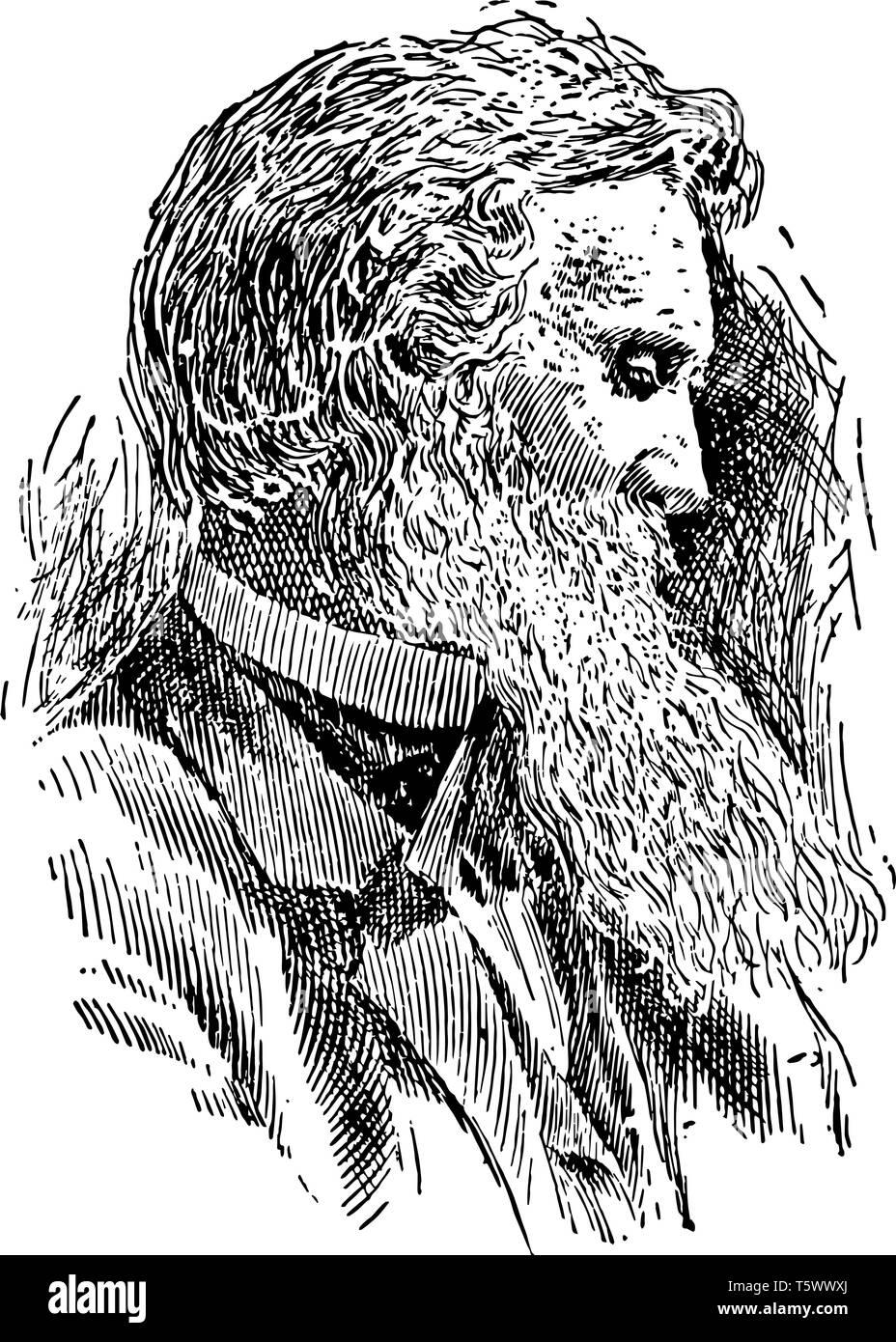 John Muir 1838 bis 1914 Er war ein schottischer an American Naturalist Thema Philosoph Glaziologe vintage Strichzeichnung oder Gravur Abbildung Stock Vektor