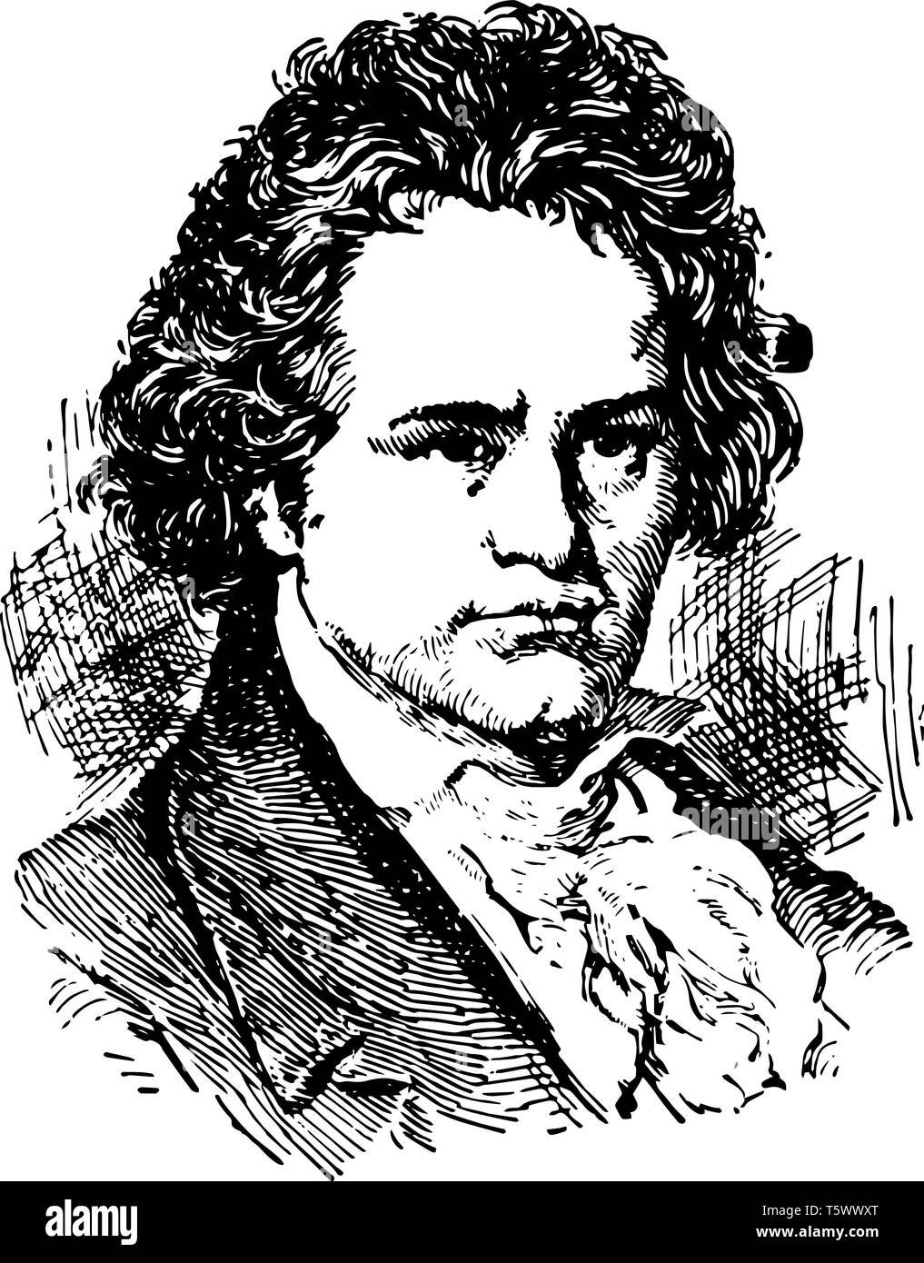 Ludwig van Beethoven 1770 bis 1827 Er war ein deutscher Komponist und Pianist bekannt für seine Kompositionen 9 Sinfonien 5 Klavierkonzerte 1 Violinkonzert 32 Stock Vektor