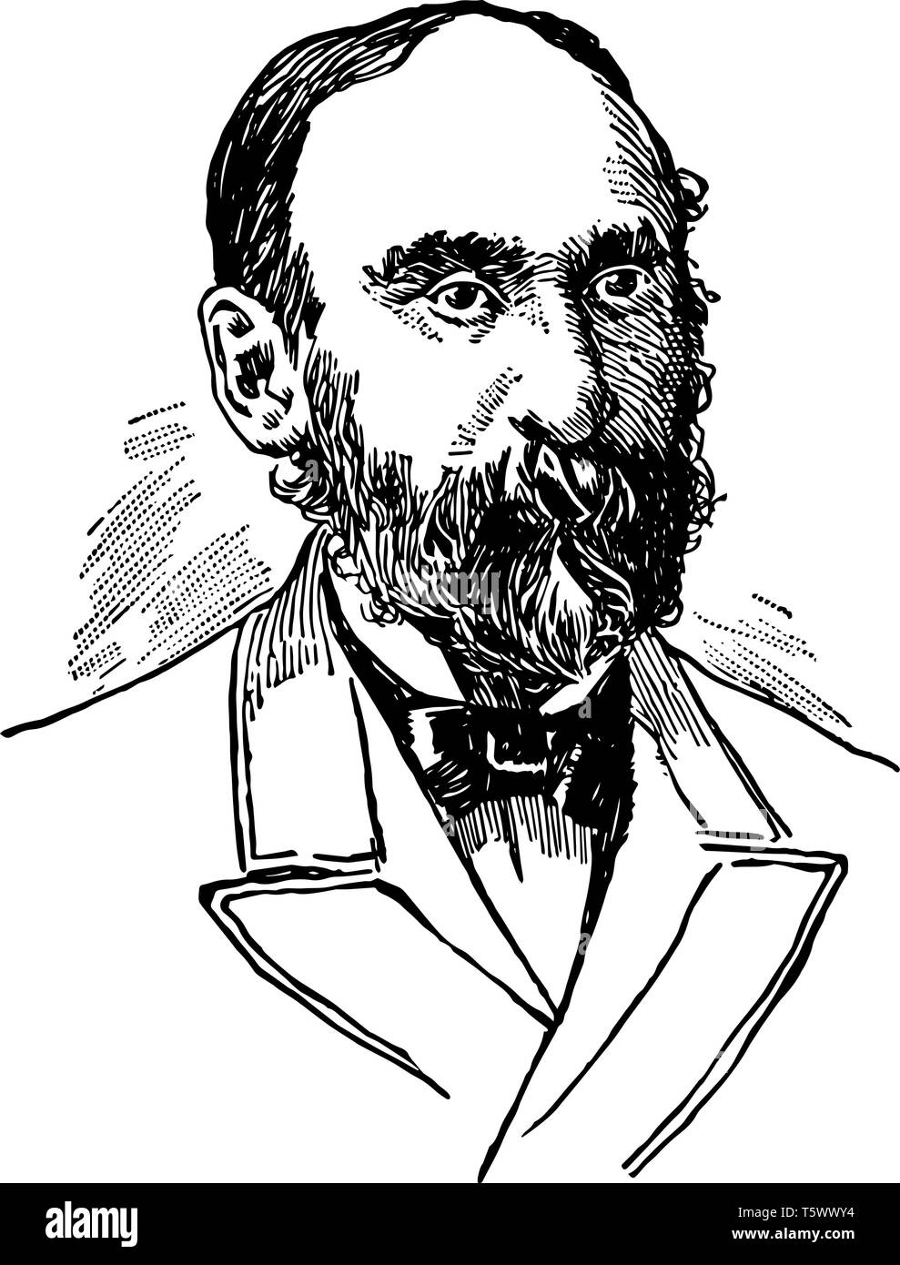 Nelson Dingley 1832 bis 1899 war er als Journalist, Politiker aus dem US-Bundesstaat Maine und Gouverneur von Maine vintage Strichzeichnung oder Gravur illust Stock Vektor