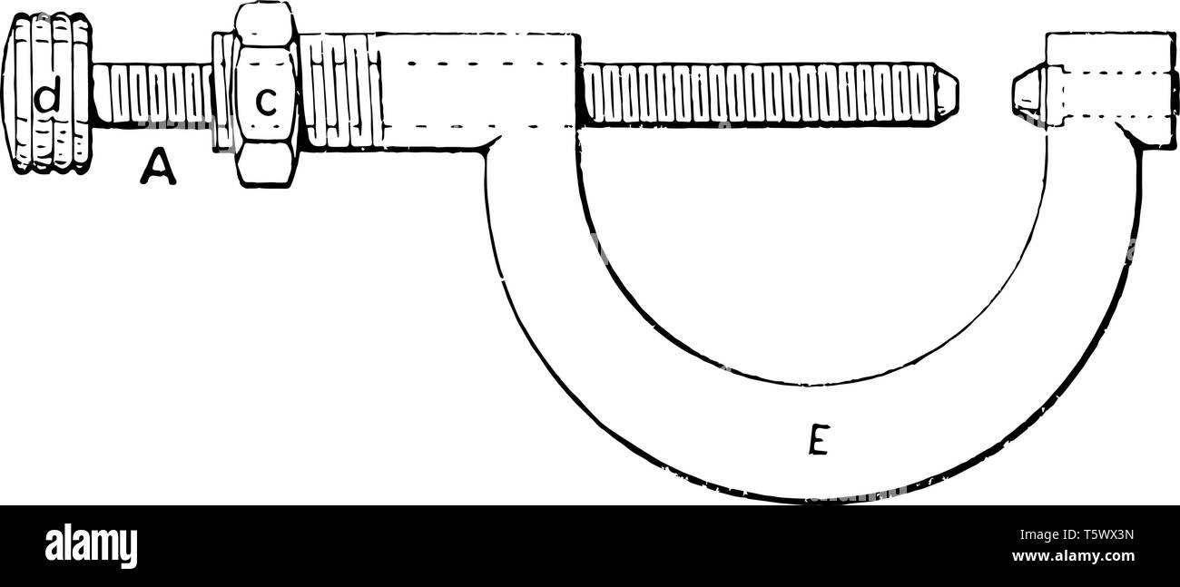 Diese Abbildung stellt einstellbarer Grenze Gage, vintage Strichzeichnung oder Gravur Abbildung. Stock Vektor