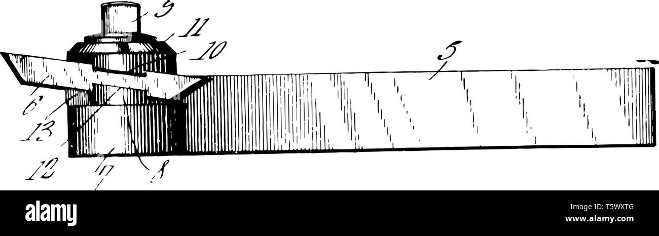 Diese Abbildung stellt Drehstahl, die in Drehmaschine vintage Strichzeichnung oder Gravur Abbildung verwendet wird. Stock Vektor