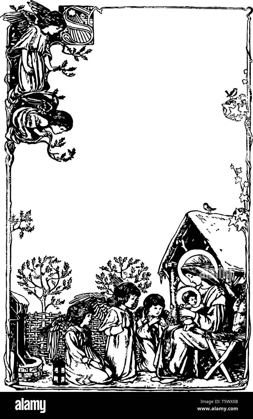 Englisch Illustrierten wurde durch englische Künstler Louis Davis vintage Strichzeichnung oder Gravur Abbildung erstellt. Stock Vektor