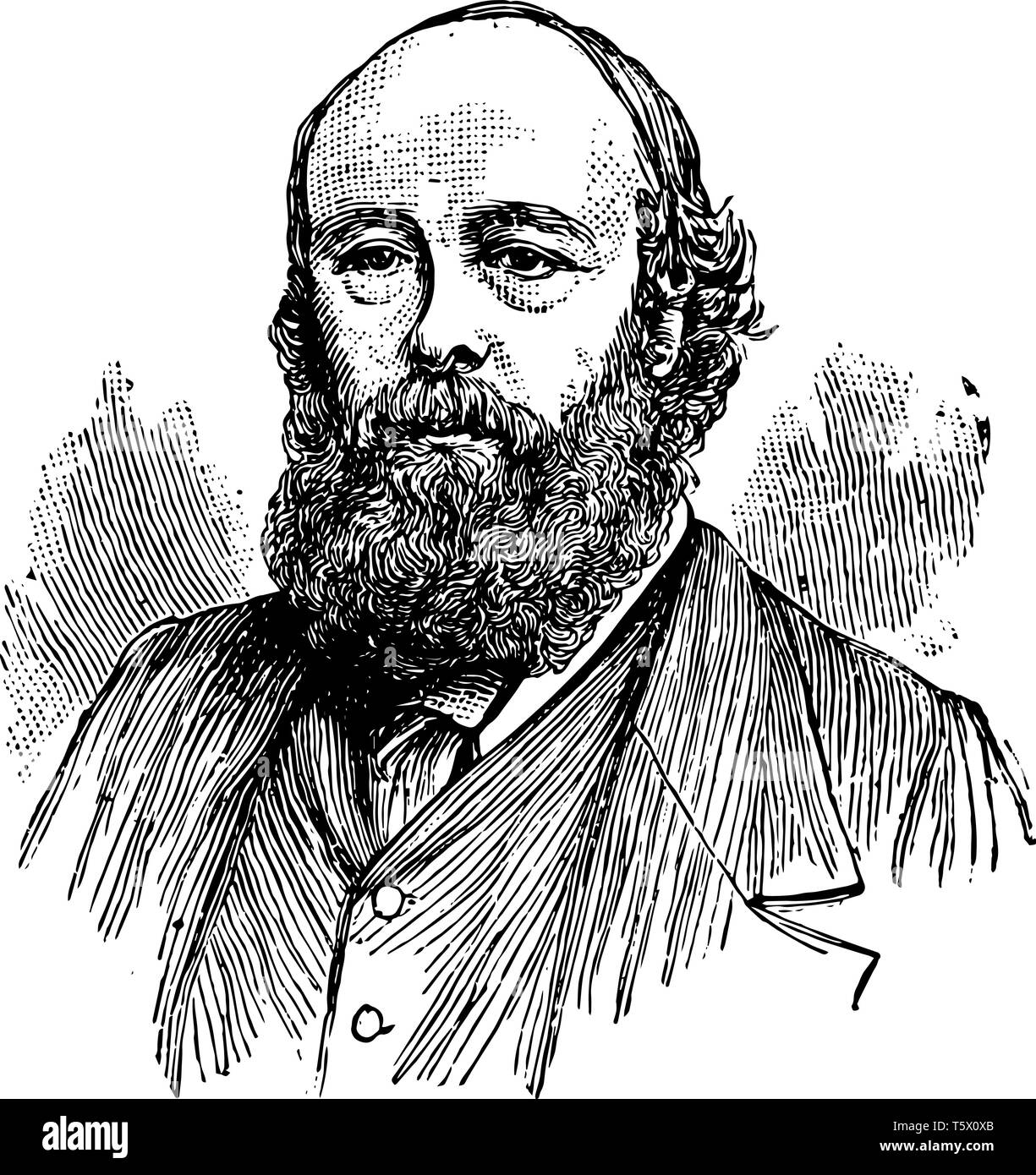 Marquis von Salisbury Robert Cecil 1830 bis 1903 war er Mitglied der Britischen Konservativen Staatsmann und Premierminister des Vereinigten Königreichs vintage Zeichnung o Stock Vektor