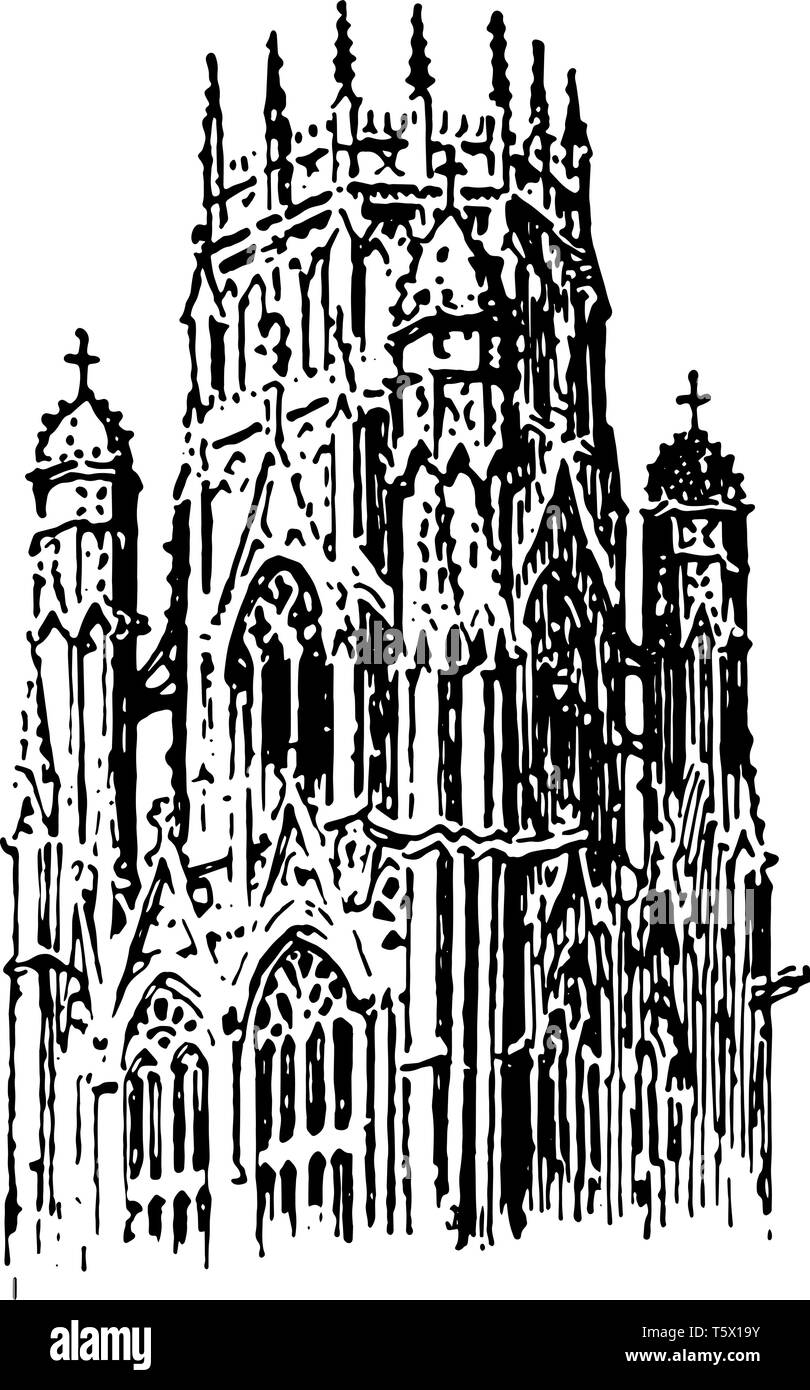 Laterne Turm in St. Ouen, Rouen, Frankreich, in der gotischen Architektur, häufig über die Mitte der Kirchen gestellt, wird das Licht, das von Windows zugegeben Ich Stock Vektor