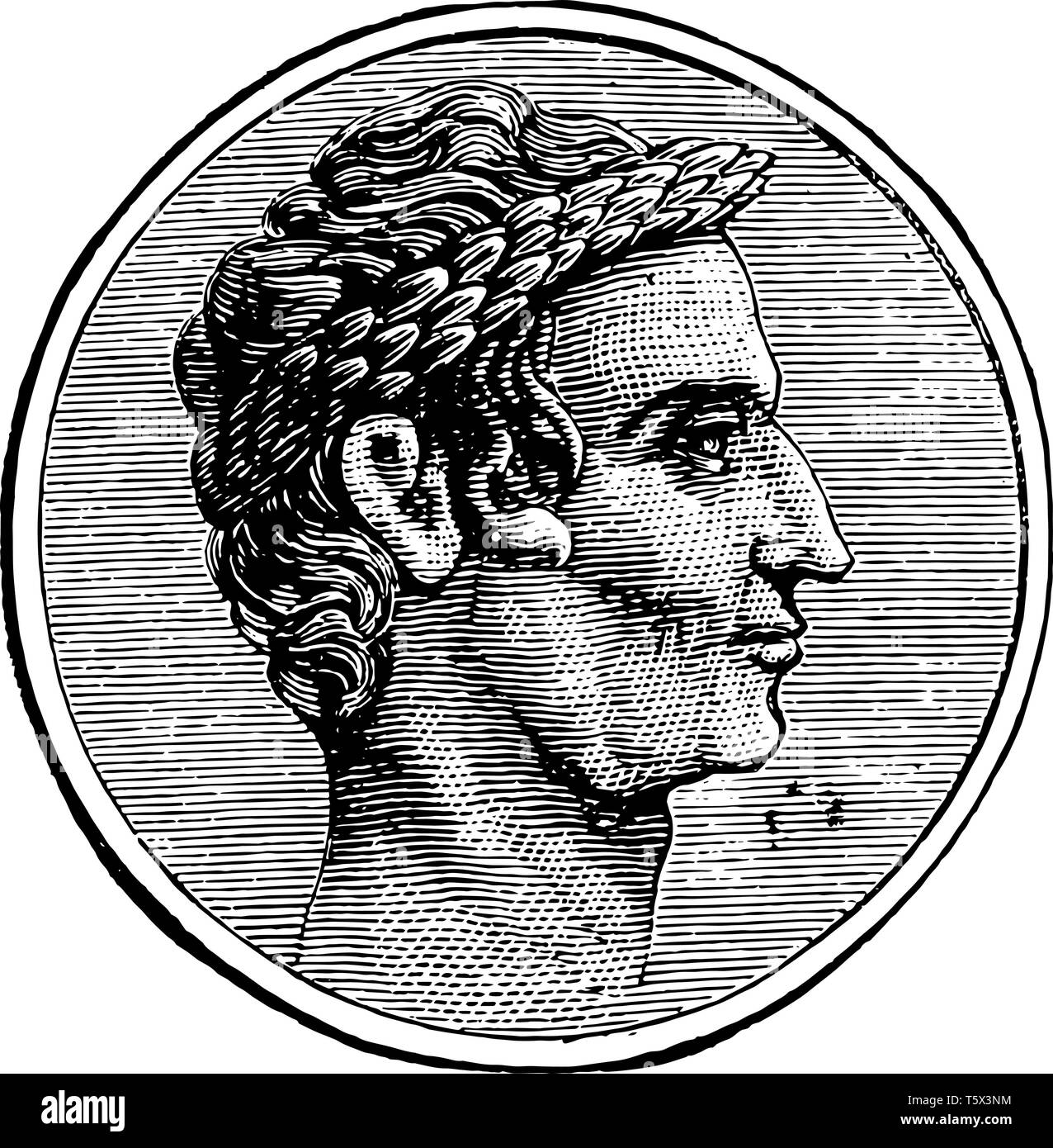 Julius Caesar, 100 BC-44 BC, er war ein römischer Politiker und General, bekannt als Autor der lateinischen Prosa, vintage Strichzeichnung oder Gravur Abbildung Stock Vektor
