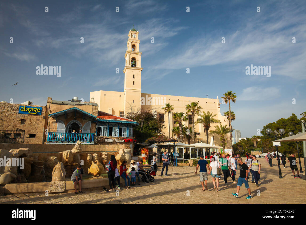 St Peter's Church ist eine Franziskanerkirche in Jaffa, Teil von Tel Aviv, Israel. Stockfoto