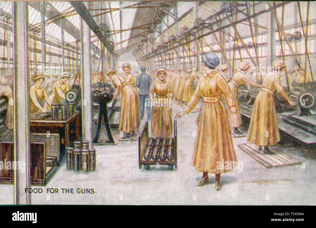 Britische MUNITIONSFABRIK über 1915 Stockfoto