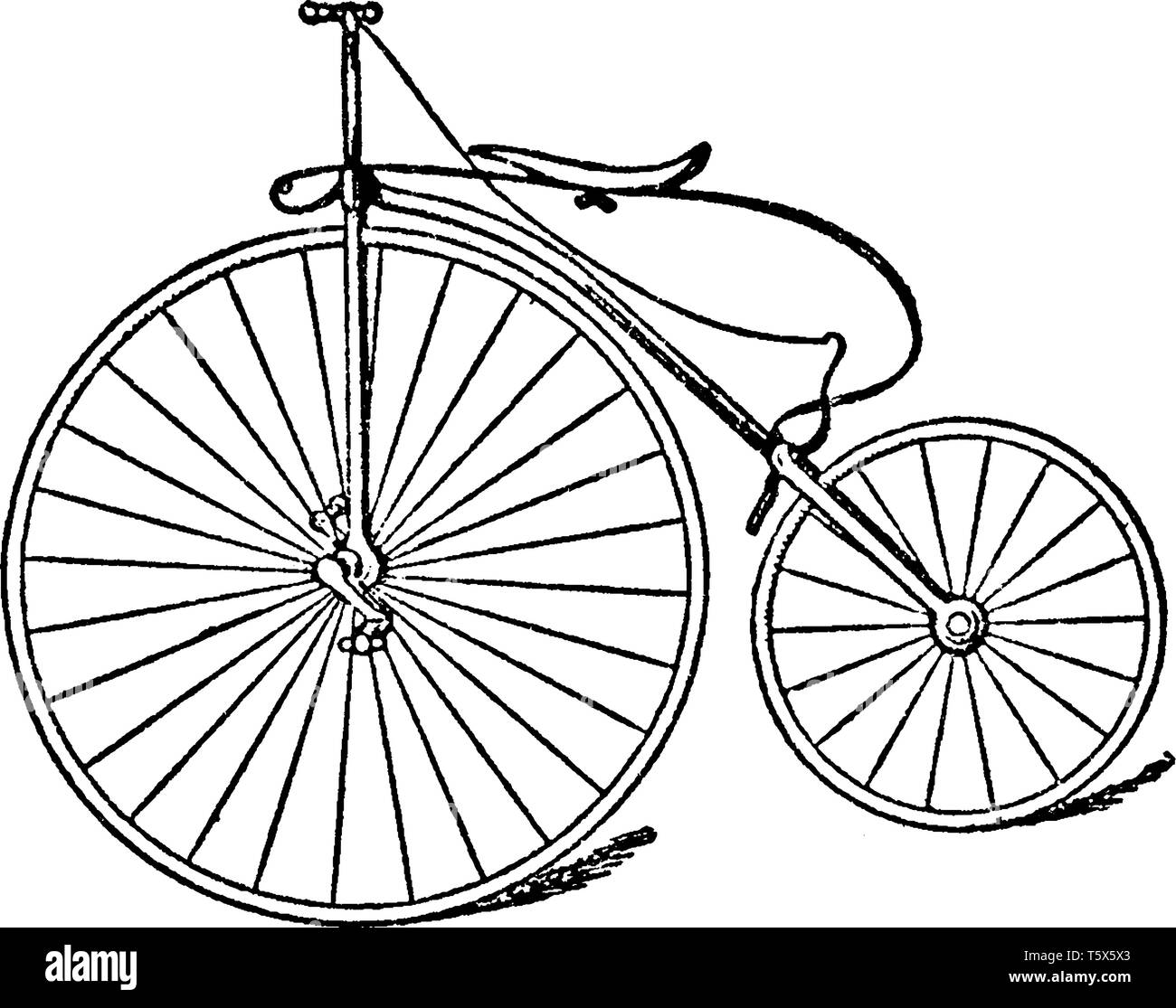 Humber Spider Fahrrad ist stolz einen lokalen Speicher in Beaconsfield für Verkauf, vintage Strichzeichnung oder Gravur Abbildung. Stock Vektor