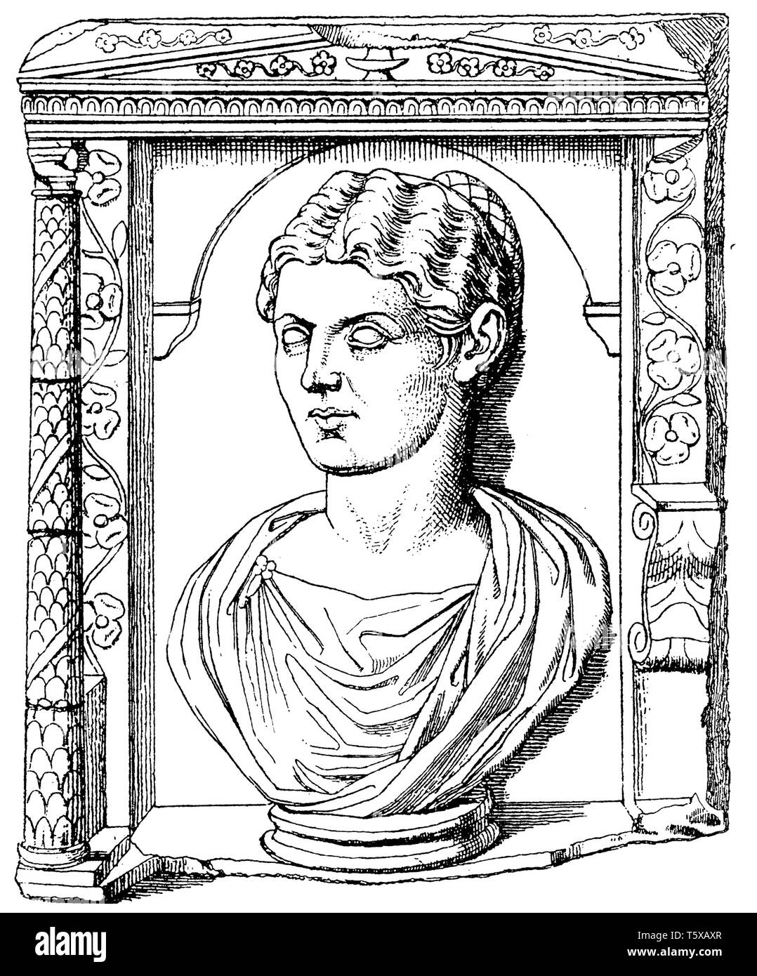 Römischen vorfahren Portrait. Darstellung auf einem Grab Denkmal, jetzt in der Lateran-basilika in Rom, Stockfoto