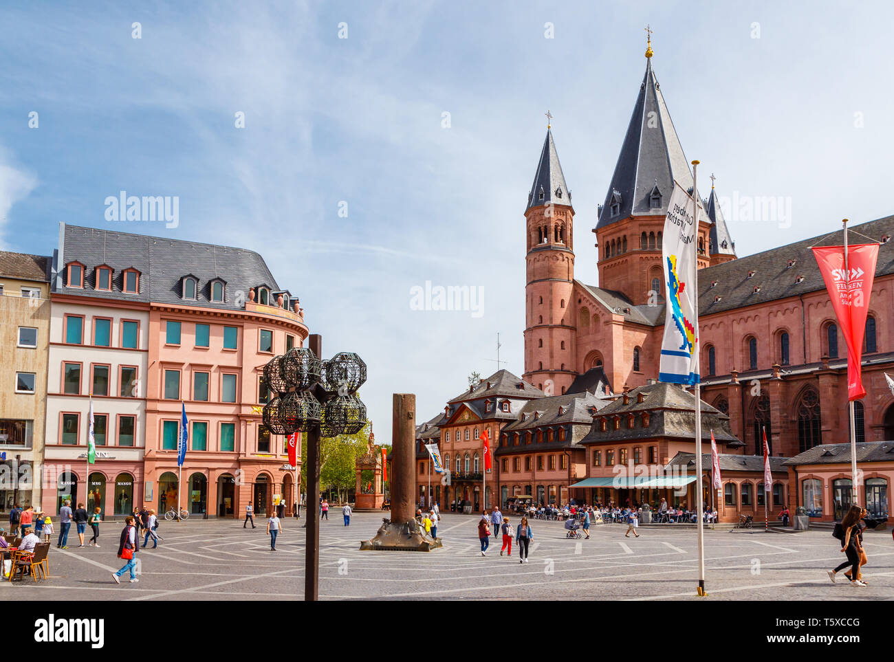 Mainz, Markt. Deutschland, 24.04.2019. Stockfoto