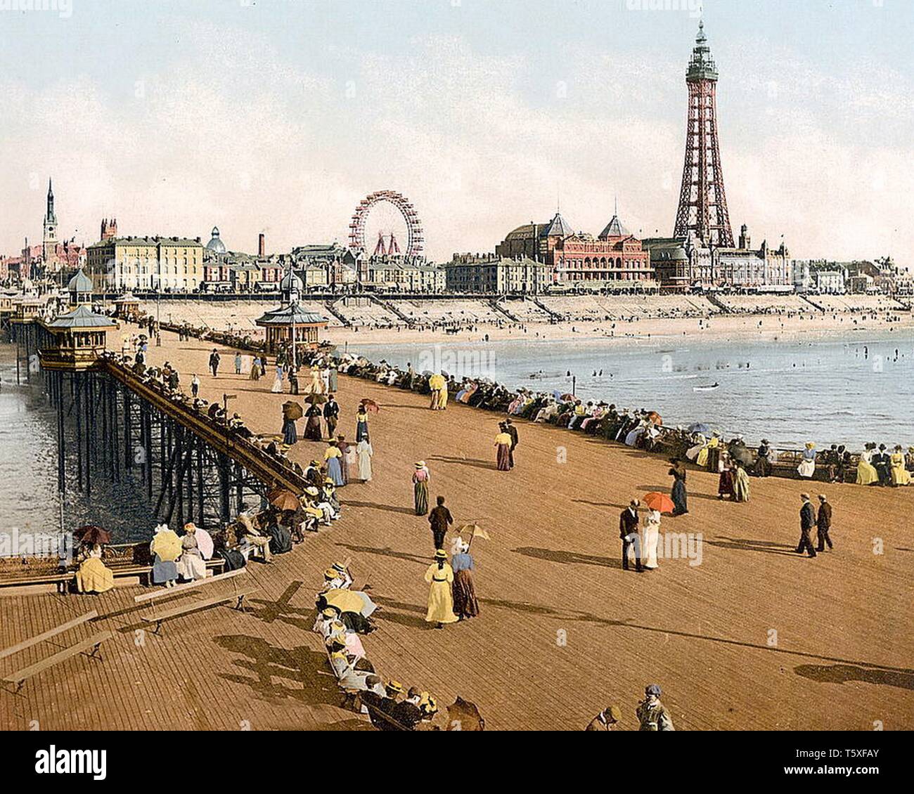 Aus Blackpool North Pier, Lancashire, England. Zwischen 1890 und 1910. Stockfoto