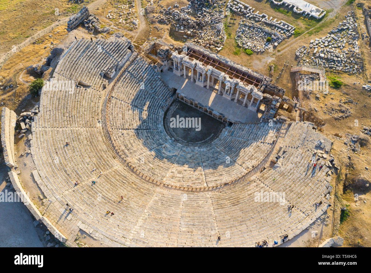 Türkei, Provinz Denizli, Pamukkale, Hierapolis Pamukkale Archäologische Stätte (UNESCO-Welterbe), Hierapolis Theater Stockfoto