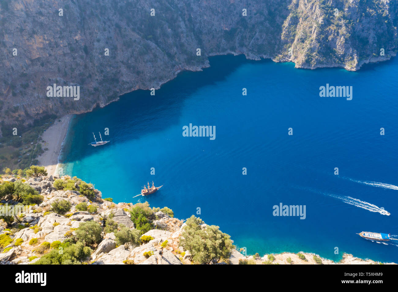 Die Türkei, Fethiye, Kelebekler Vadisi (Tal) Strand Stockfoto