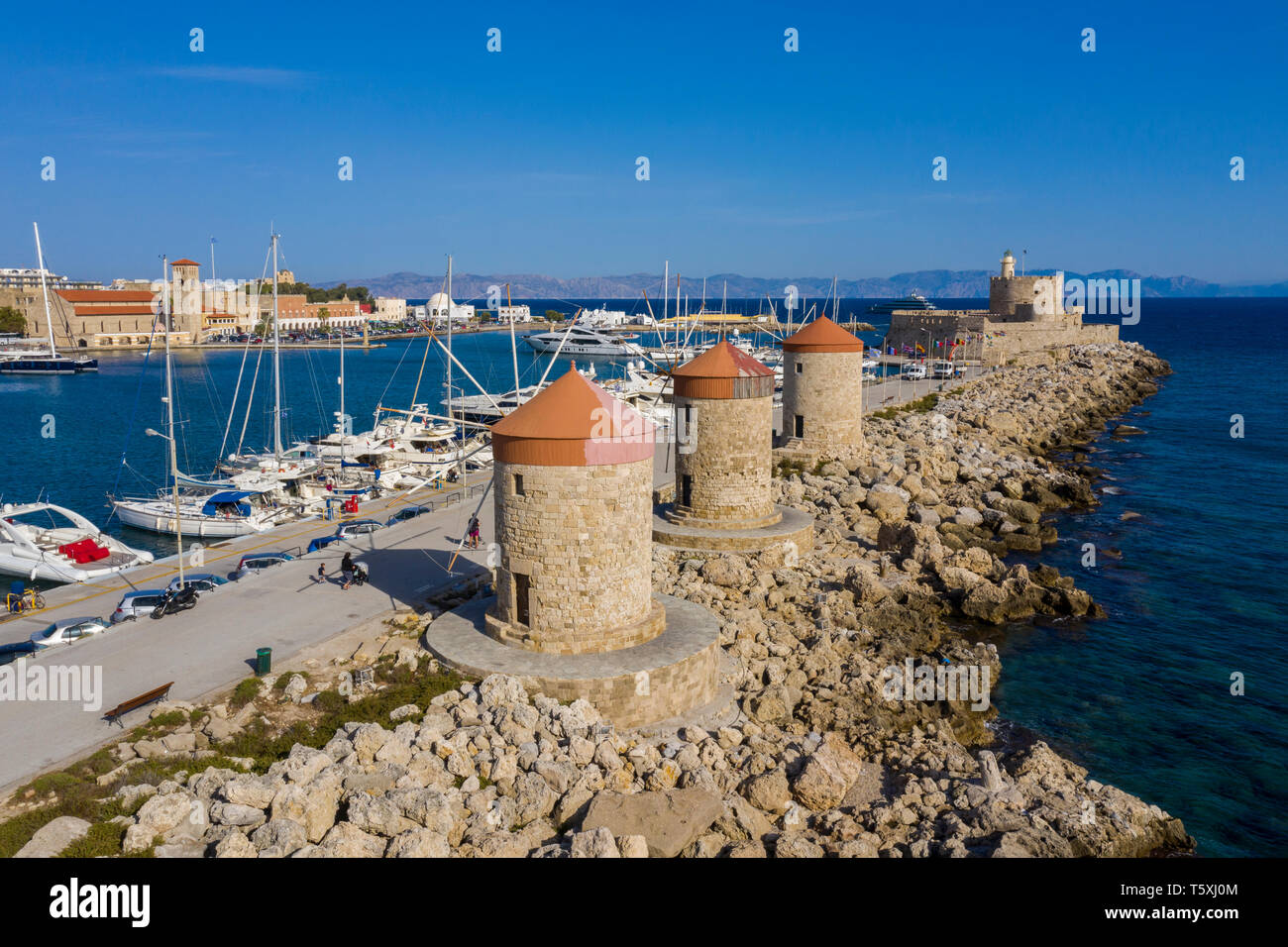 Griechenland, Rhodos, alten Hafen Stockfoto