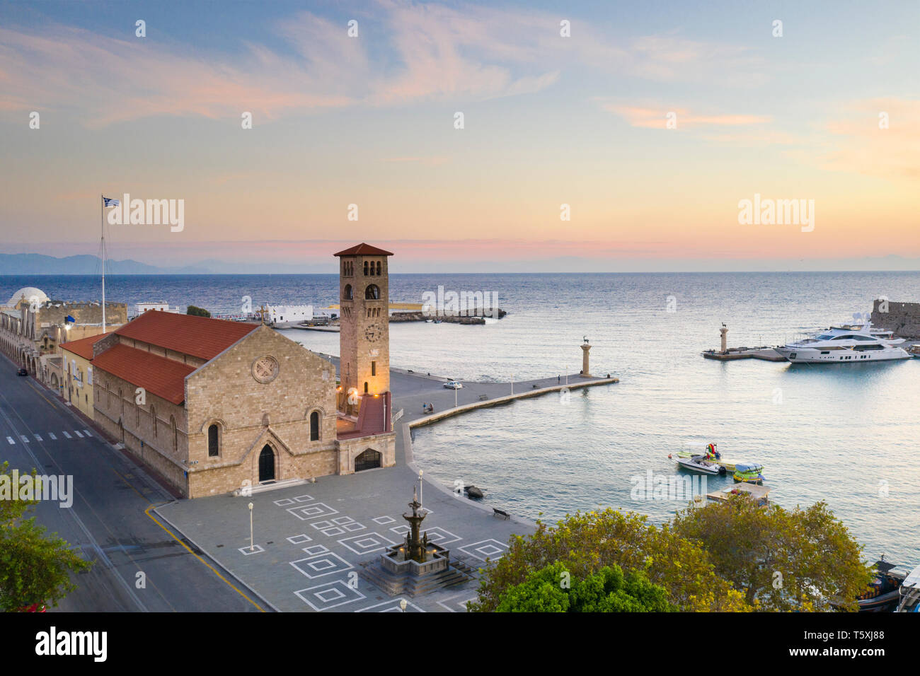 Griechenland, Rhodos, alten Hafen Stockfoto