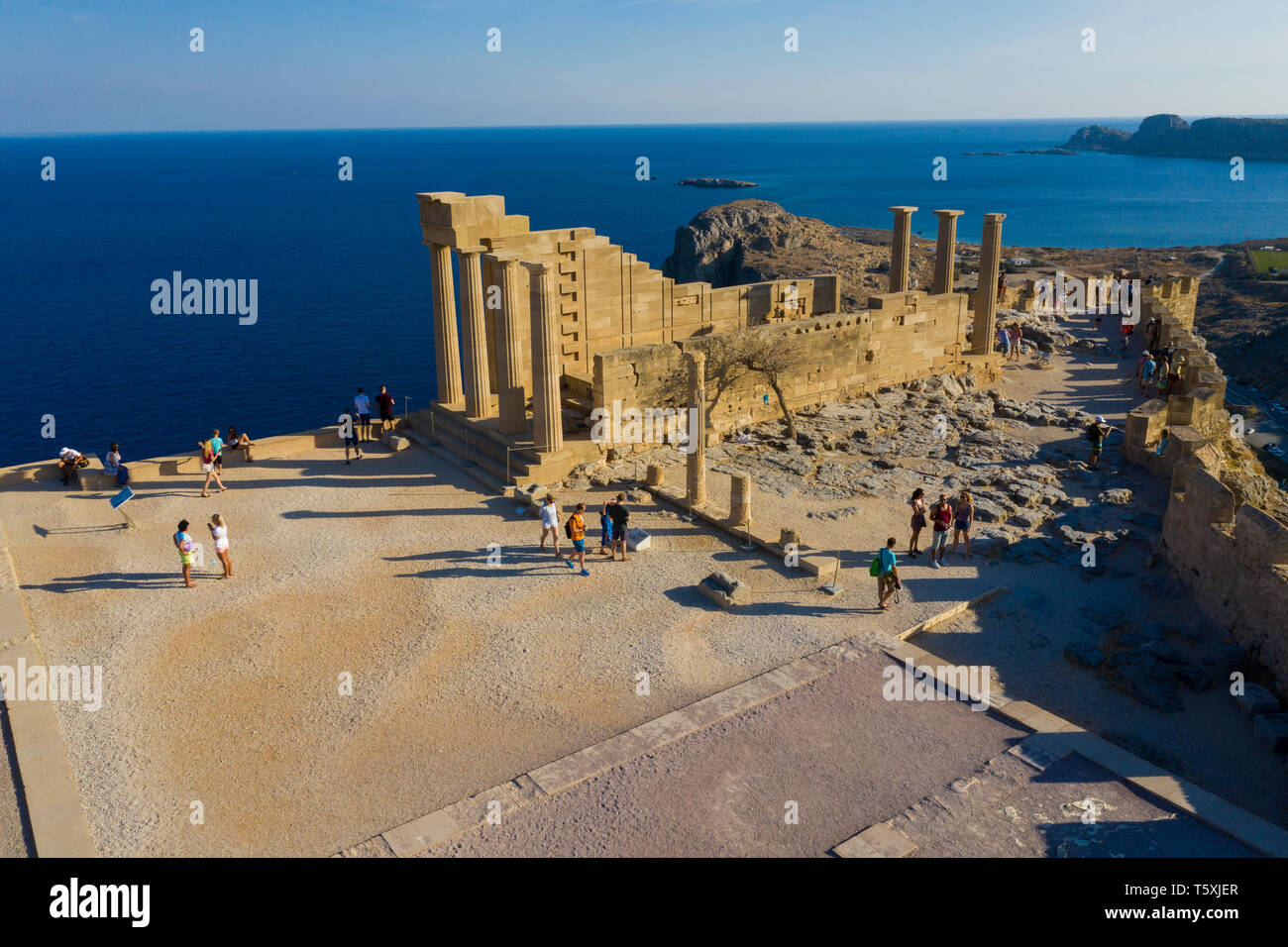 Griechenland, Rhodos, Lindos Akropolis Stockfoto