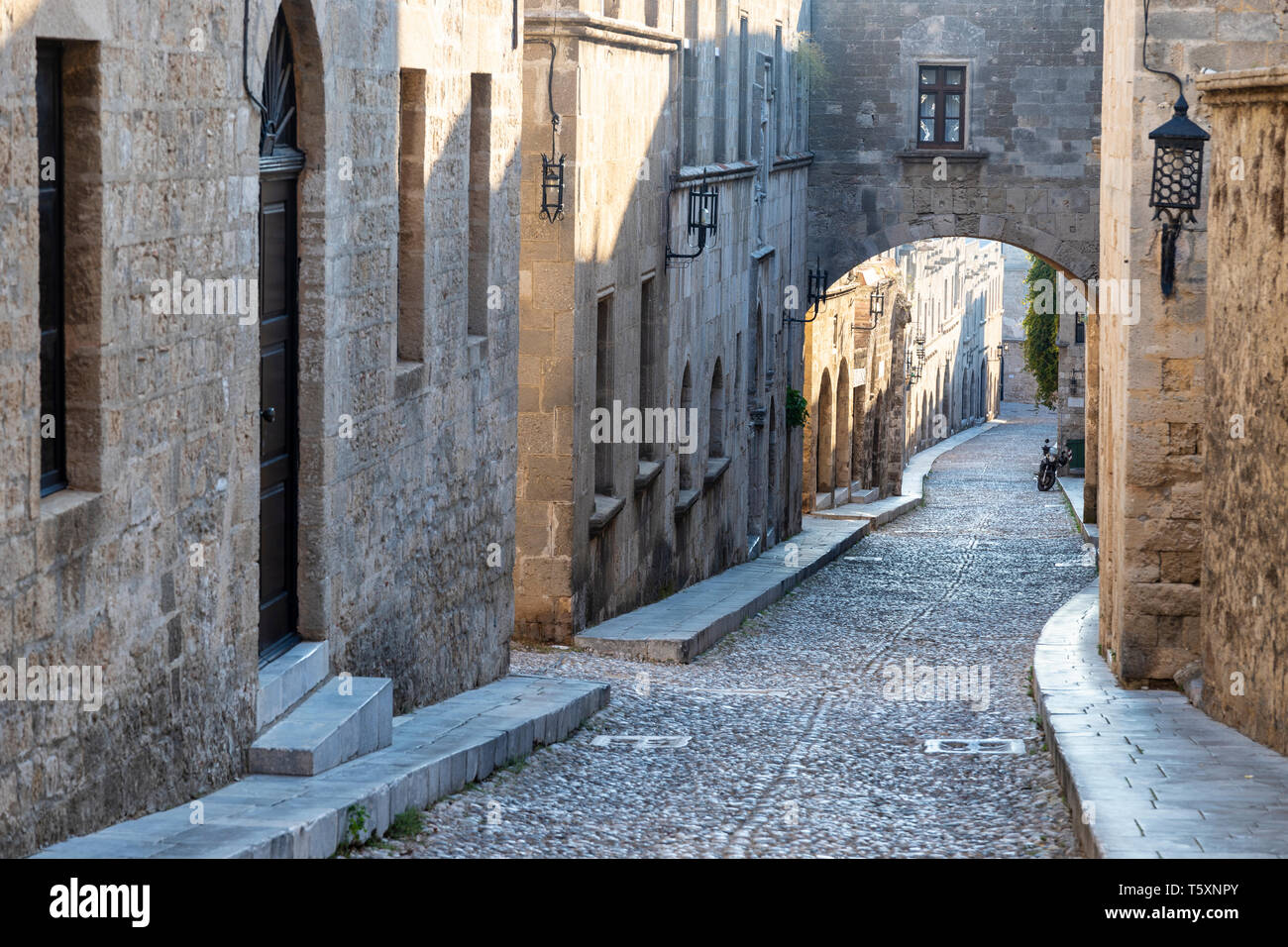 Griechenland, Rhodos, Rhodos Altstadt, Straße der Ritter von Rhodos (Ippoton) Stockfoto