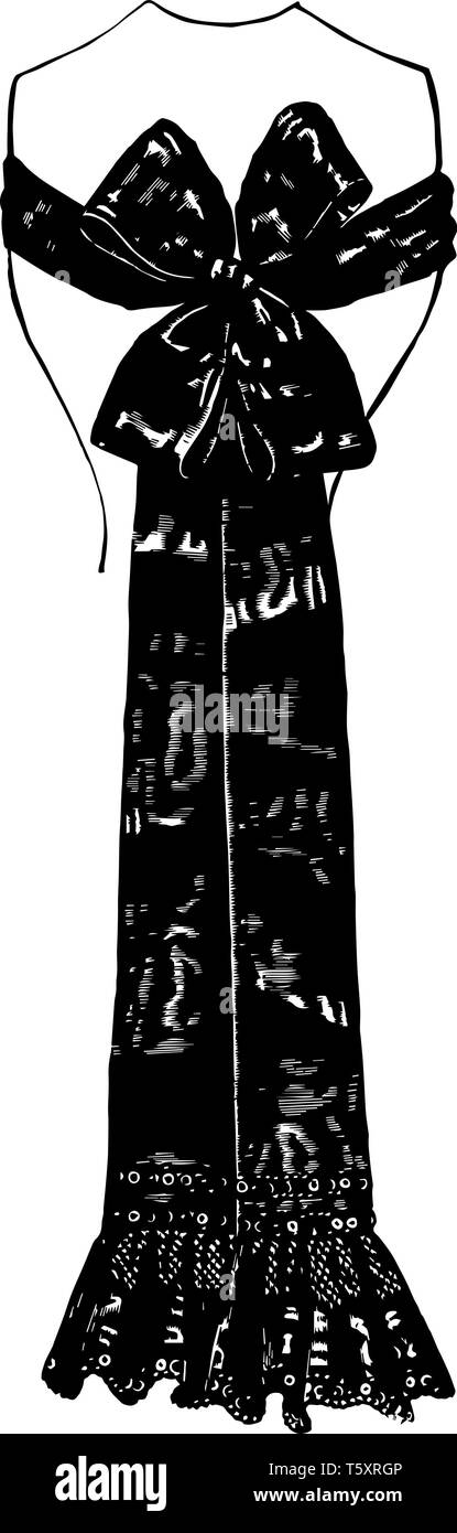 Taille Schal wird verwendet, um die Taille, gebunden zu sein, vintage Strichzeichnung oder Gravur Abbildung. Stock Vektor