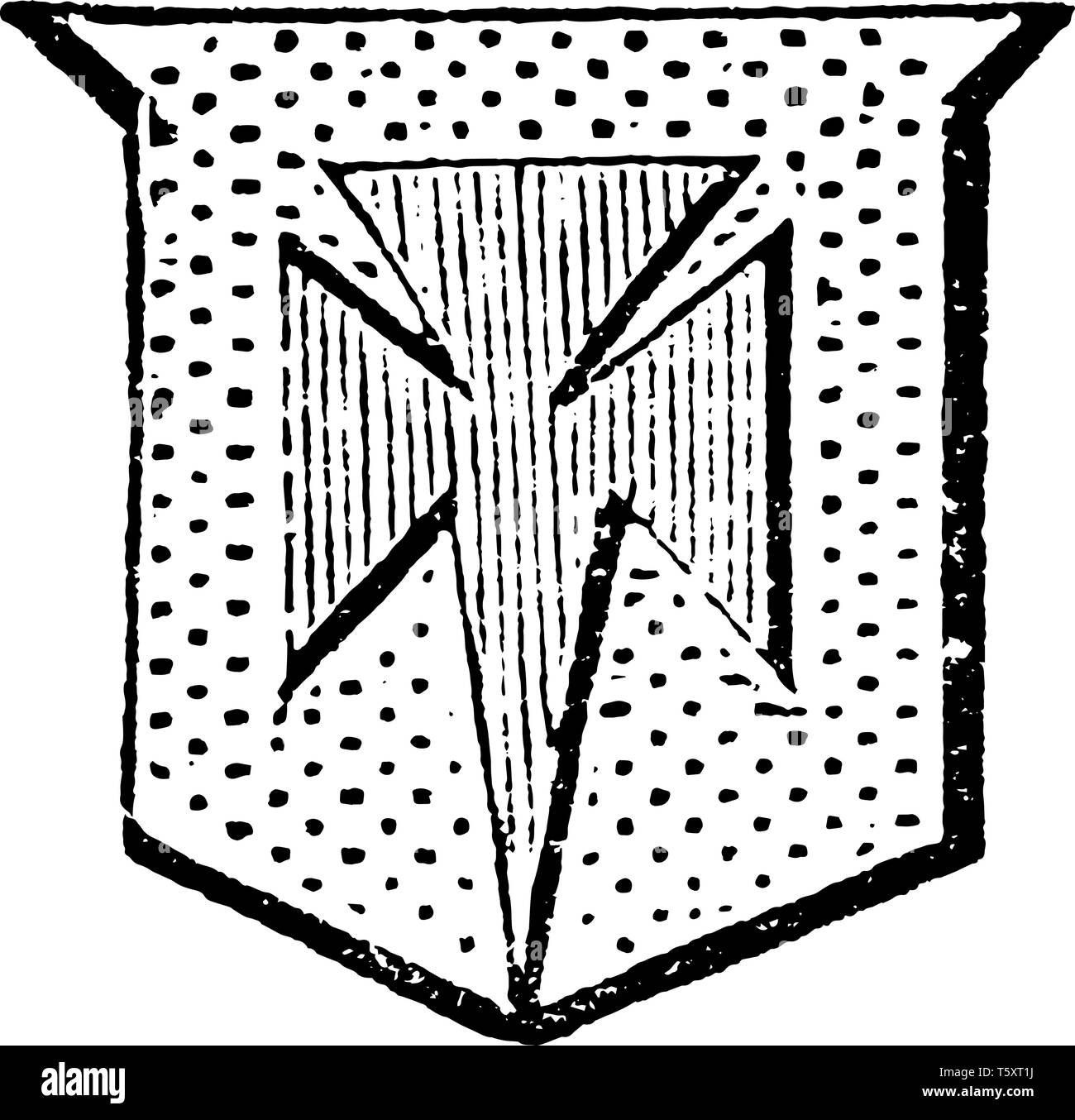 Kreuz Fitchy haben Gepunkteten Muster, vintage Strichzeichnung oder Gravur Abbildung. Stock Vektor