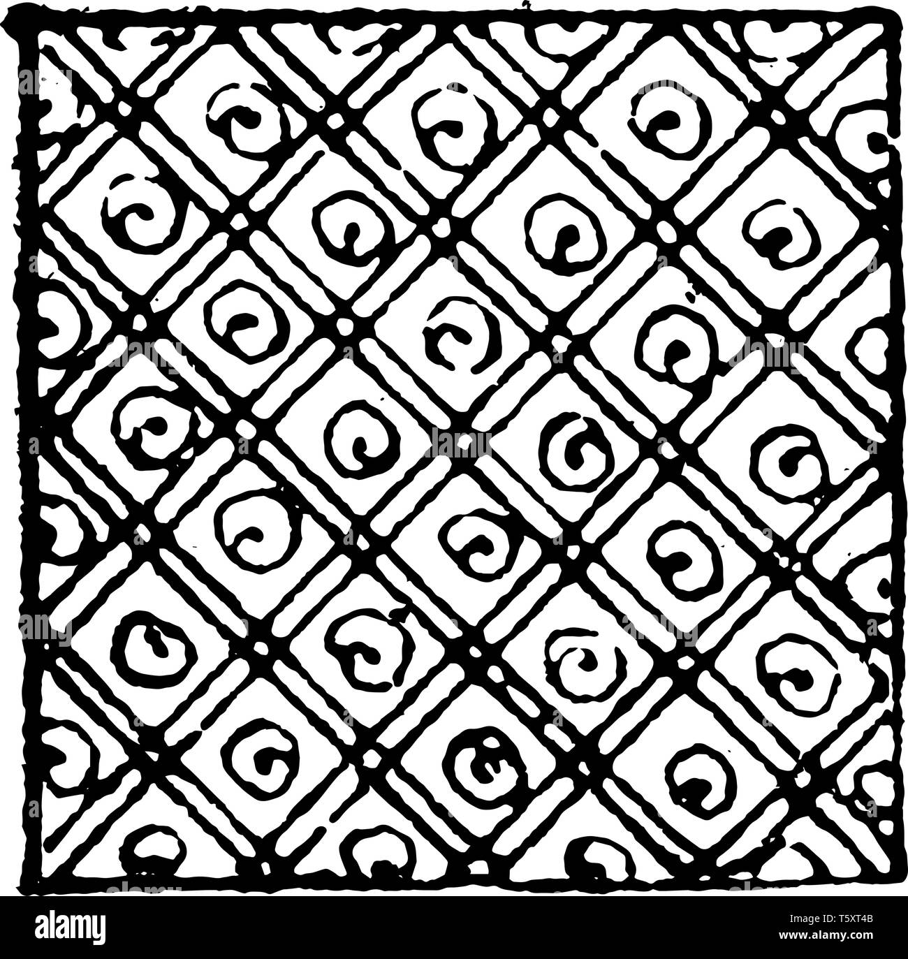 Mit einem kreuzschraffurmuster Damaskeening ist eine Wirkung der Farben oder Verändern der Mantel, vintage Strichzeichnung oder Gravur Abbildung. Stock Vektor