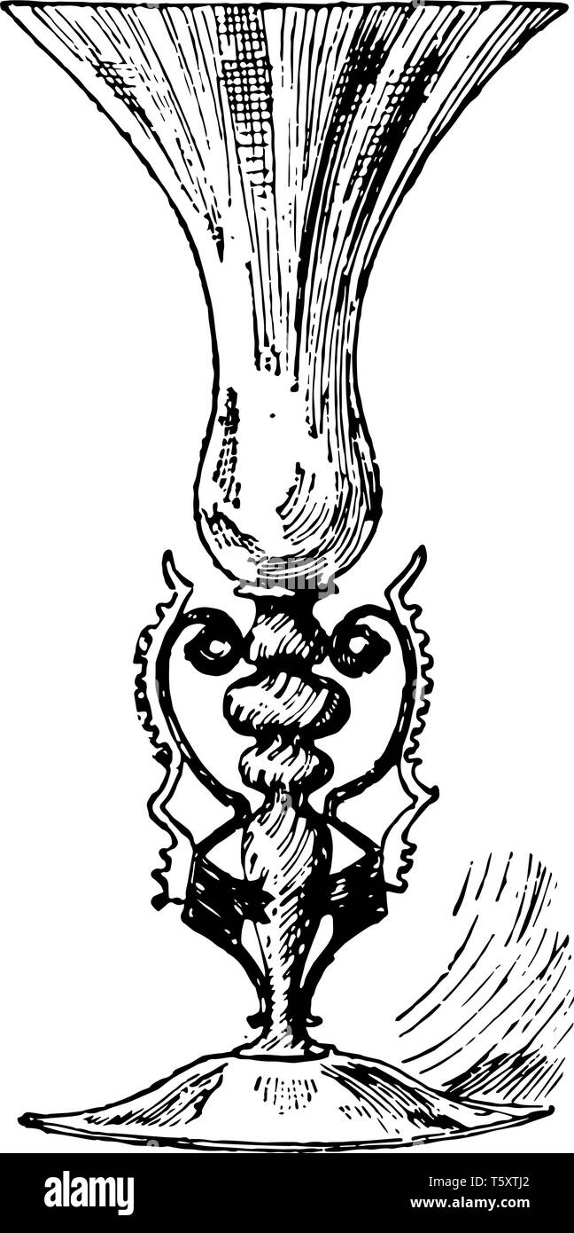 Murano Glassare sind zu Renaissance Vase verwendet, vintage Strichzeichnung oder Gravur Abbildung. Stock Vektor