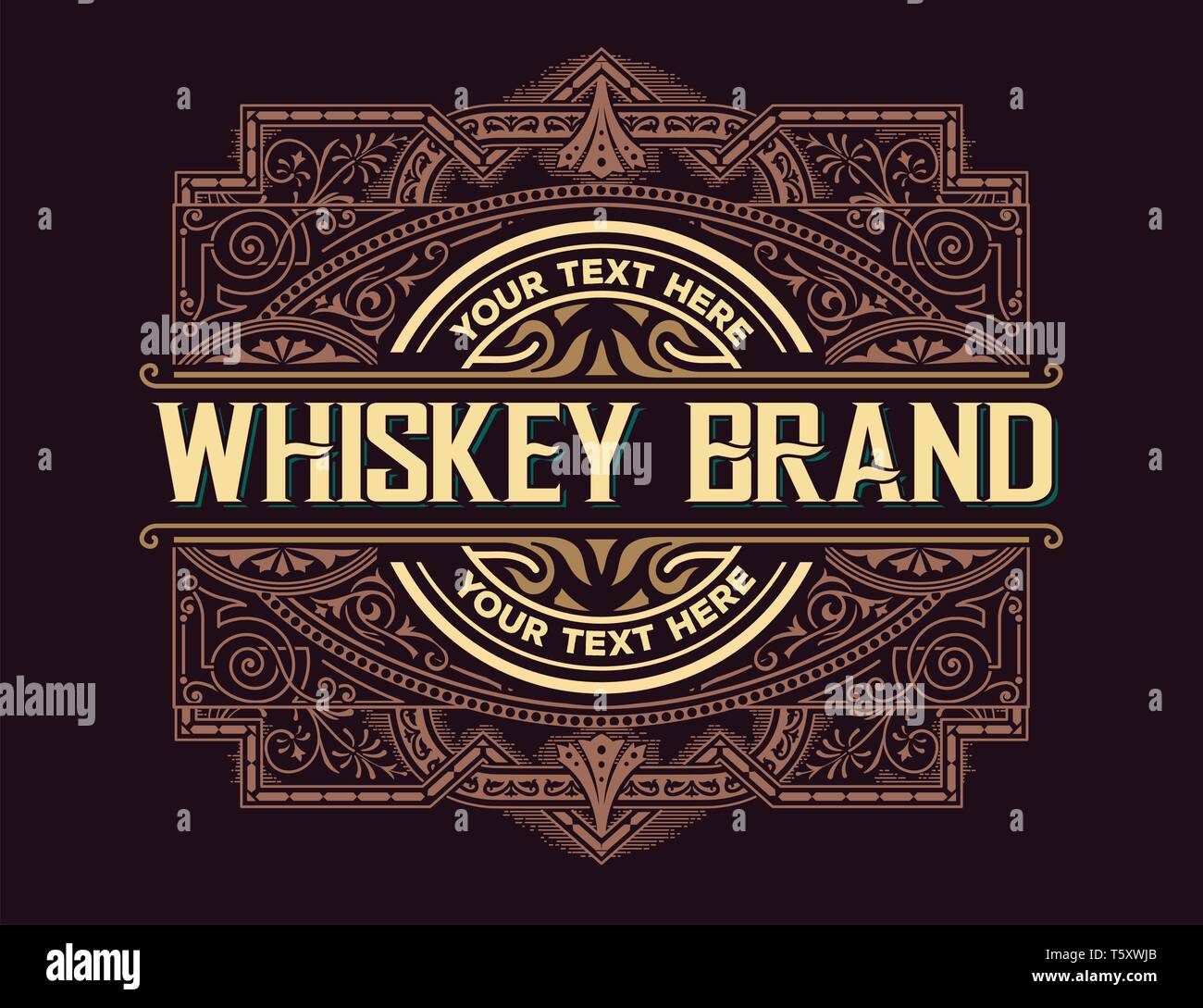 Whisky-Label mit alten Rahmen Stock Vektor
