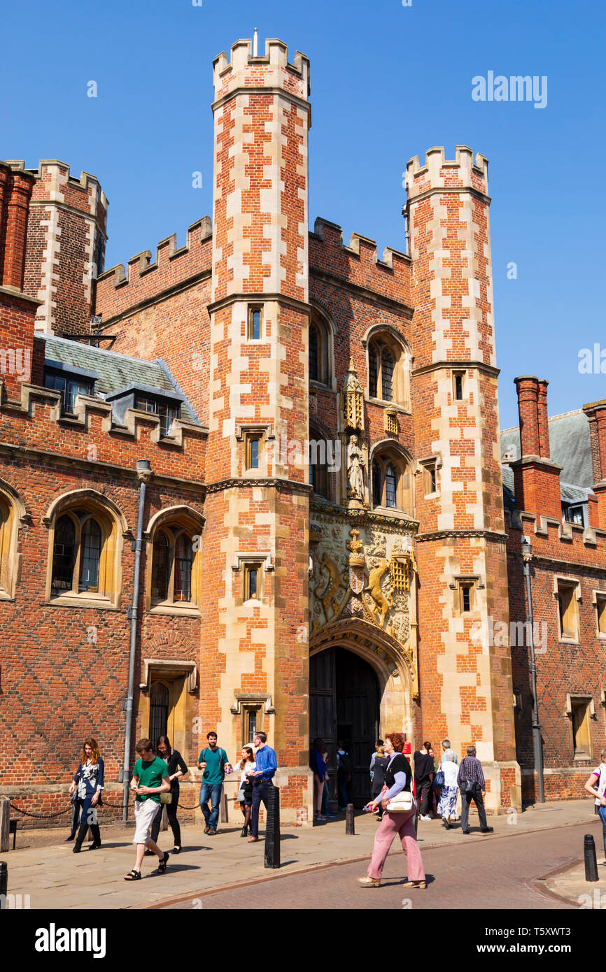 Das große Tor, St. Johns College, Universität Cambridge, Cambridgeshire, England Stockfoto