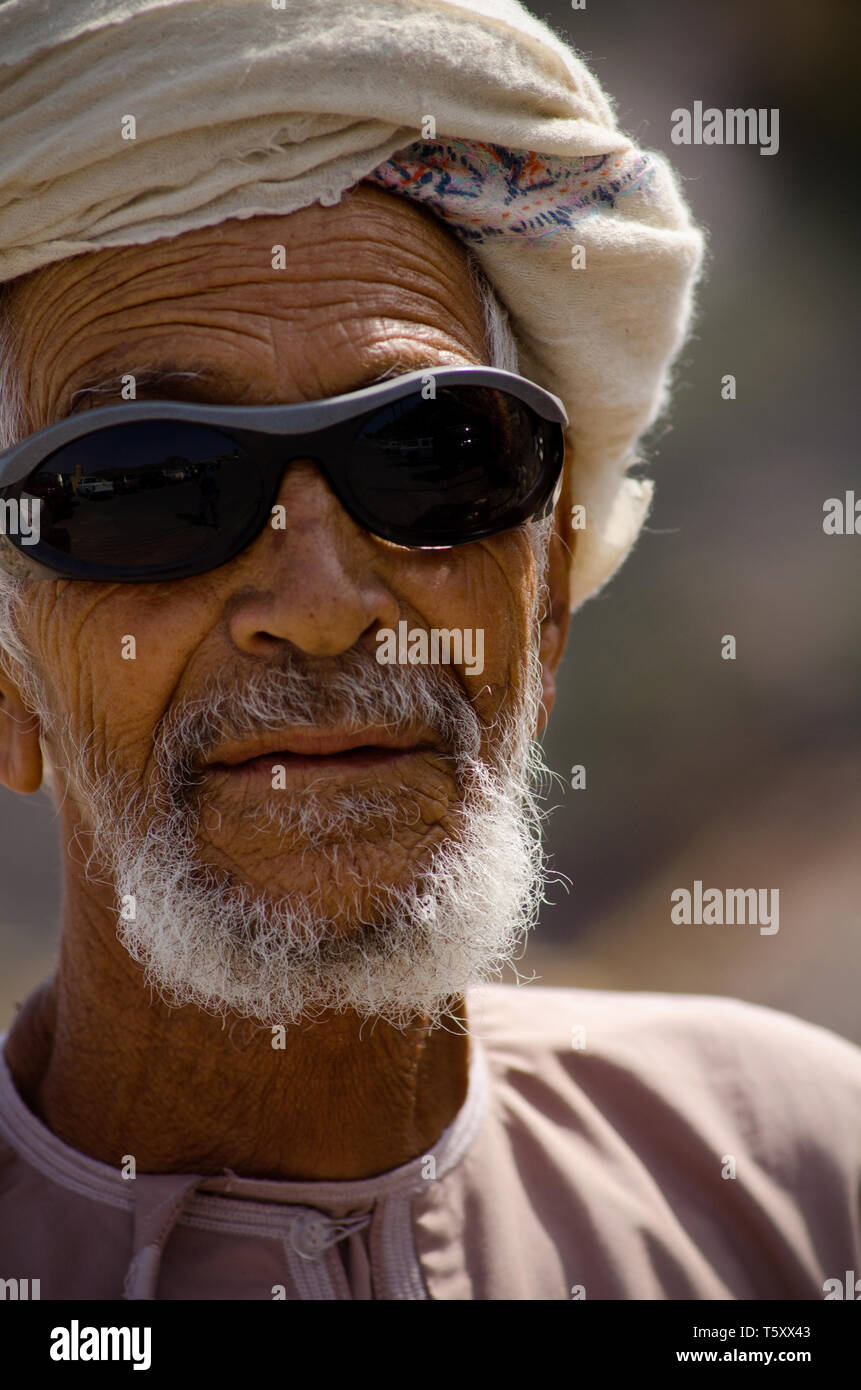 Porträt eines alten Omanische Mann Stockfoto