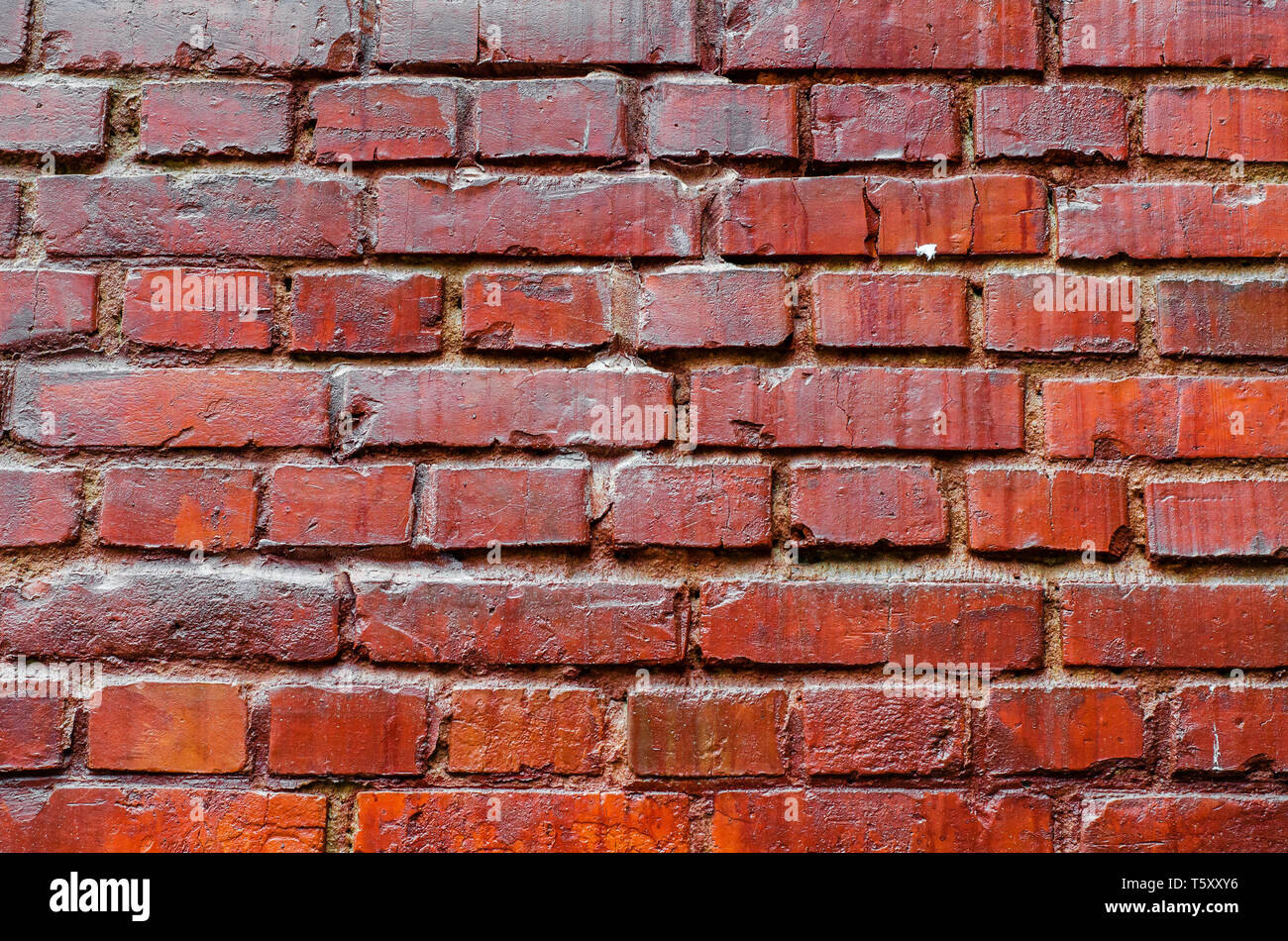 Mauer der alten roten Ziegeln. Stockfoto