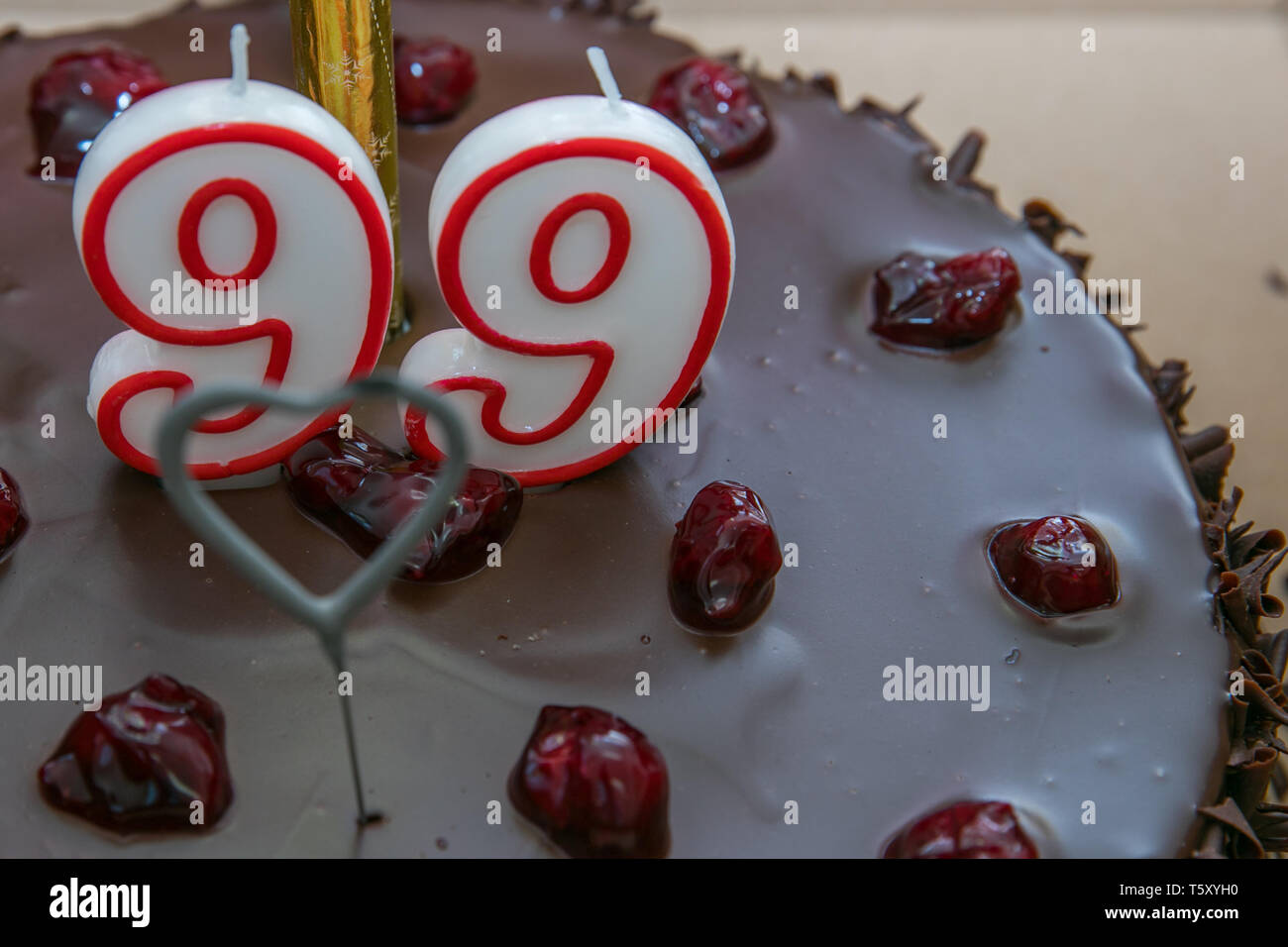 Der 99. Geburtstag feiern. Stockfoto