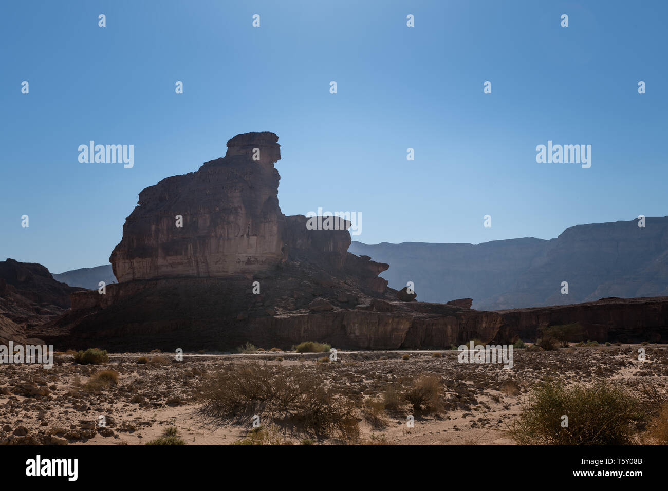 Felsen und Sand in Tima-Nationalpark in Israel Stockfoto