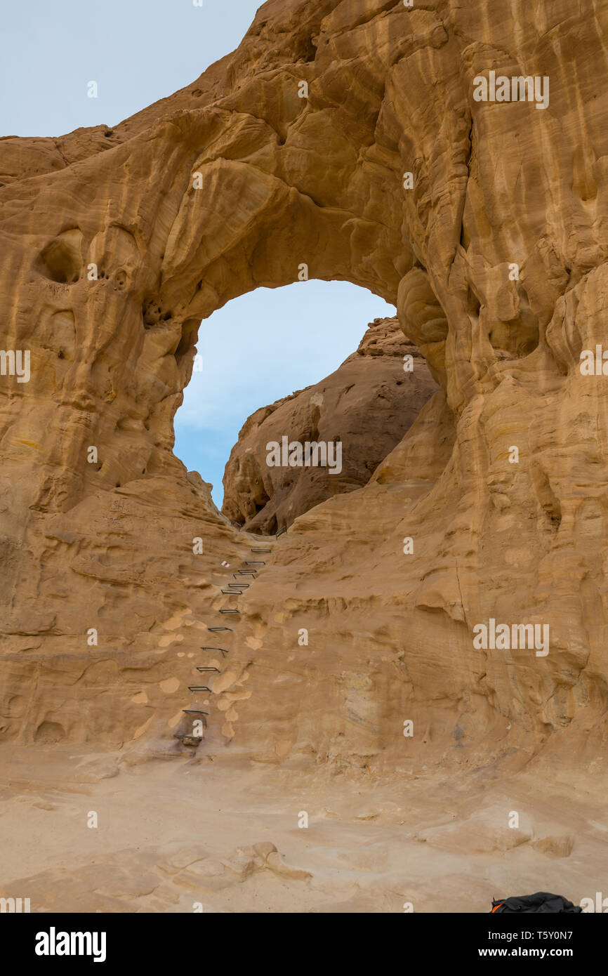 Die bögen Rock in timna Nationalpark im Süden von Israel in der Nähe von Eilta Stockfoto