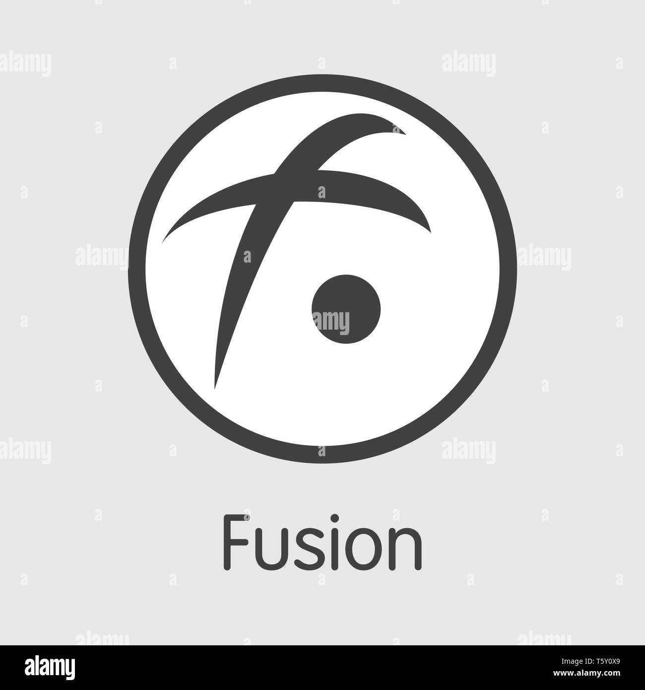 FSN-Fusion. Das Logo der virtuellen Währung oder Markt Emblem. Stock Vektor